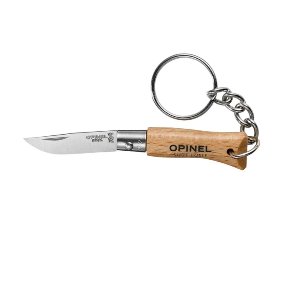 Opinel Keychain Pocket Knife 3.5 cm Beech Wood Handle No 2 Inox 000065