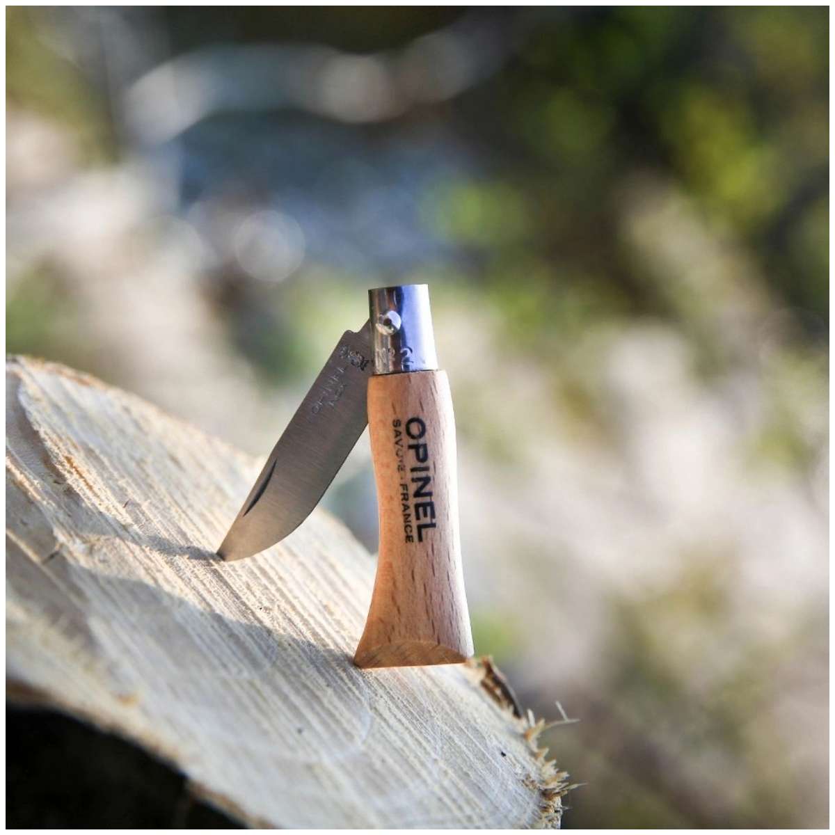 Opinel Pocket Knife 3.5 cm Beech Wood Handle No 2 Inox 001070