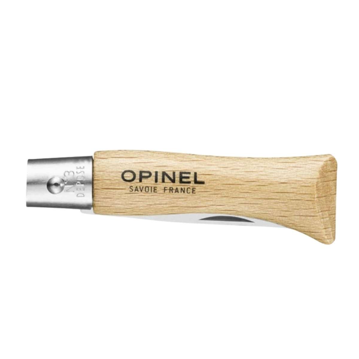 Opinel Pocket Knife 4 cm Beech Wood Handle No 3 Inox 001071
