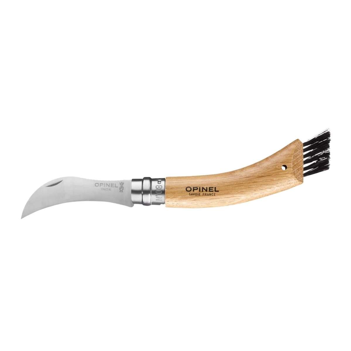 Opinel Pocket Knife 8.5 cm for Mushrooms Oak Wood Handle and Steath in a Wooden Gift Box No 8 Inox 001327