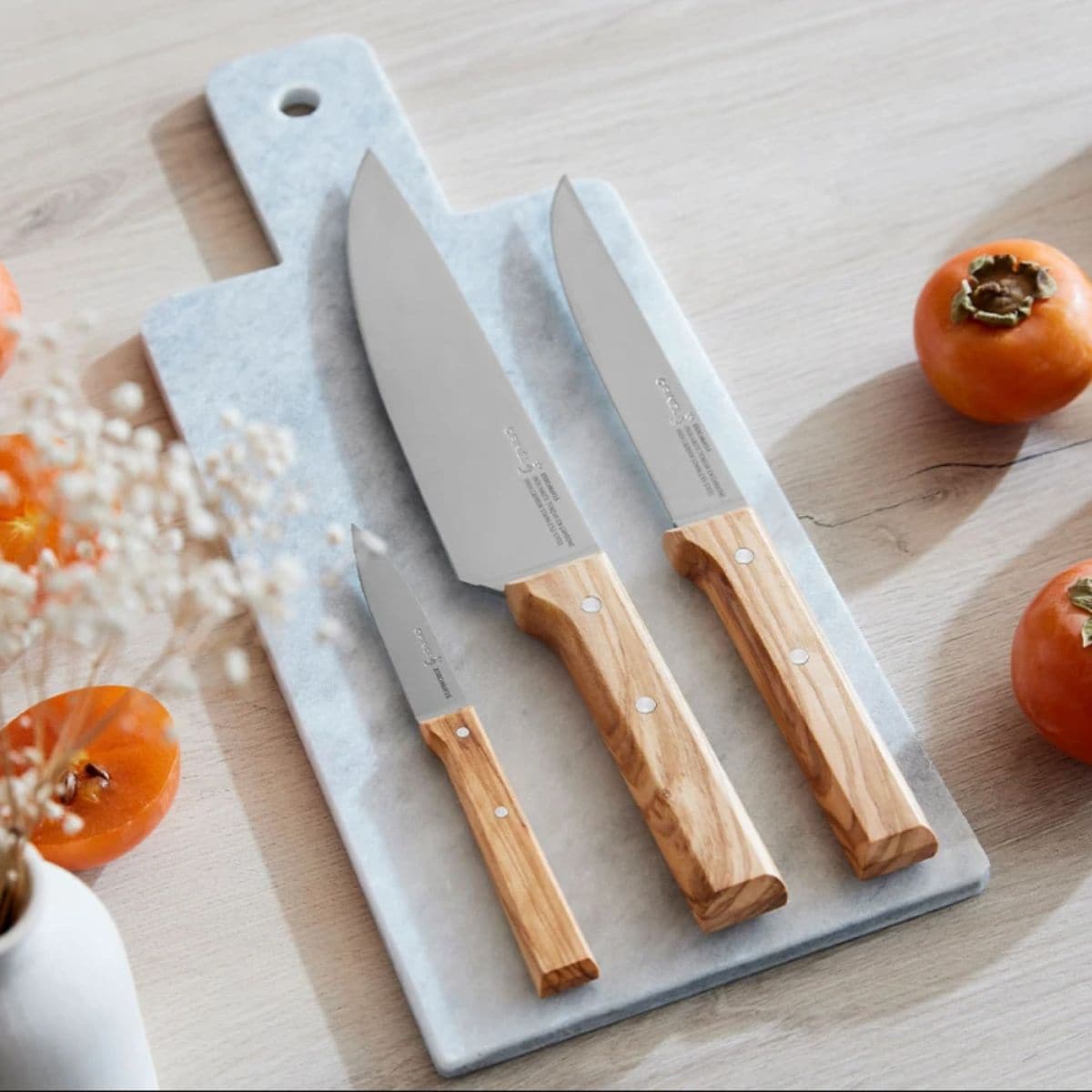 Opinel Knives Set 2 pcs With Beechwood Handle No 120 Parallele 001838
