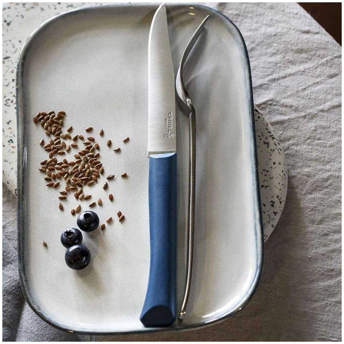 Opinel Serrated Paring Knive 11 cm With Blue Handle Νο 125 Bon Appetit+ 002190