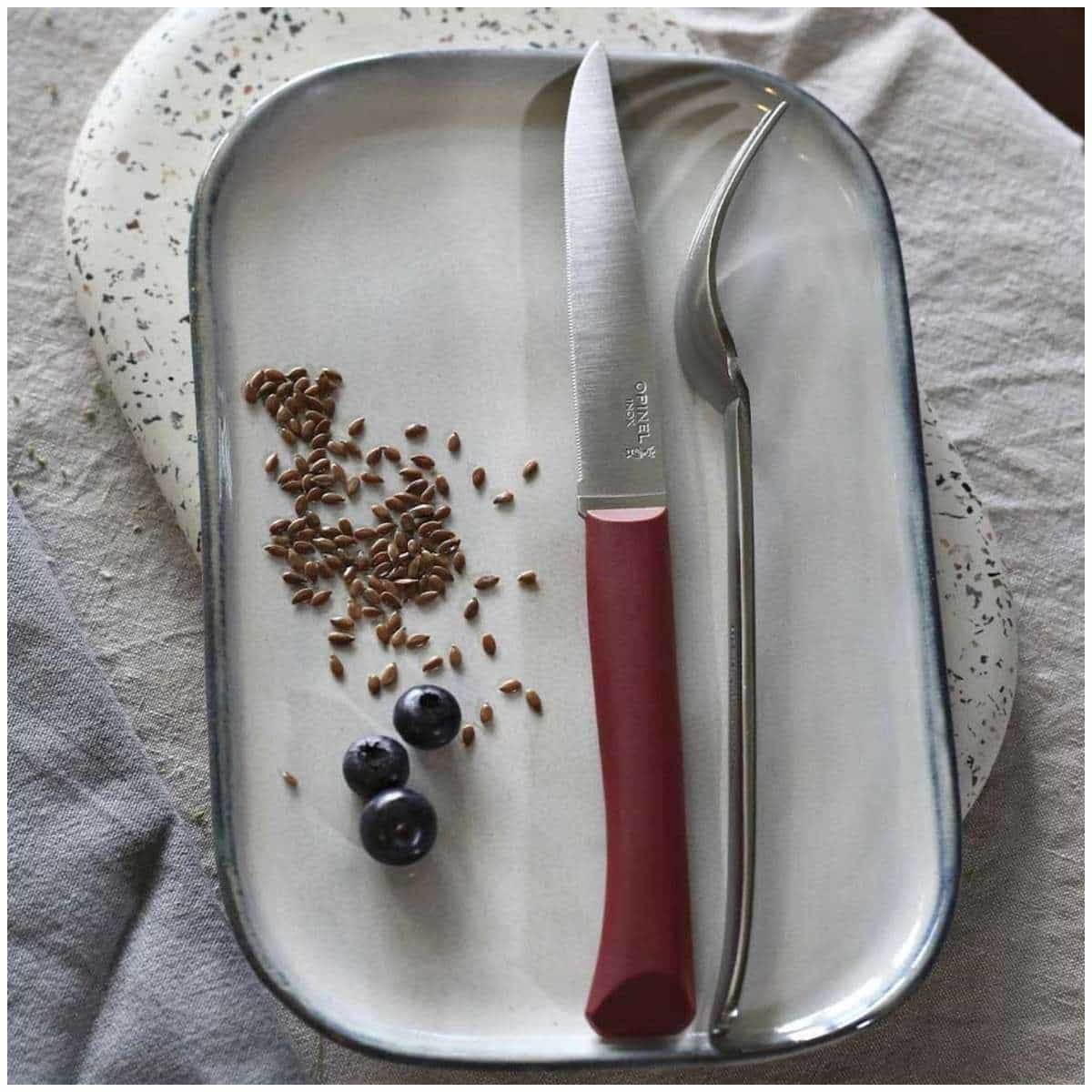 Opinel Serrated Paring Knive 11 cm With Burgundy Handle Νο 125 Bon Appetit+ 002196