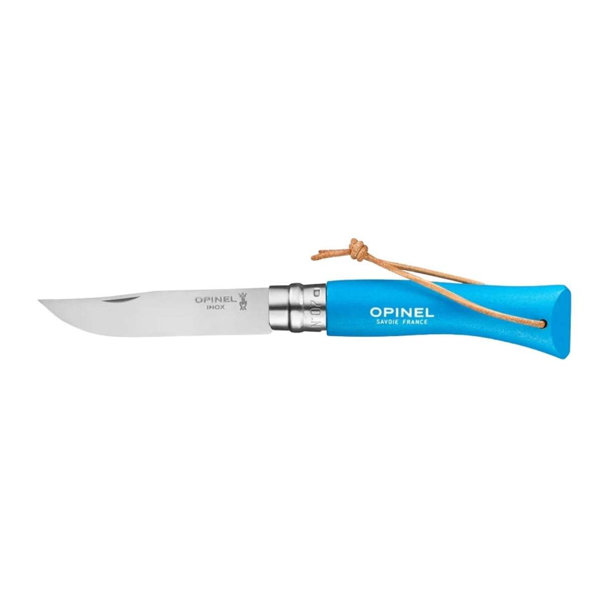 Opinel Pocket Knife 8 cm Cyan Blue Handle No 7 Colorama Barouder 002206