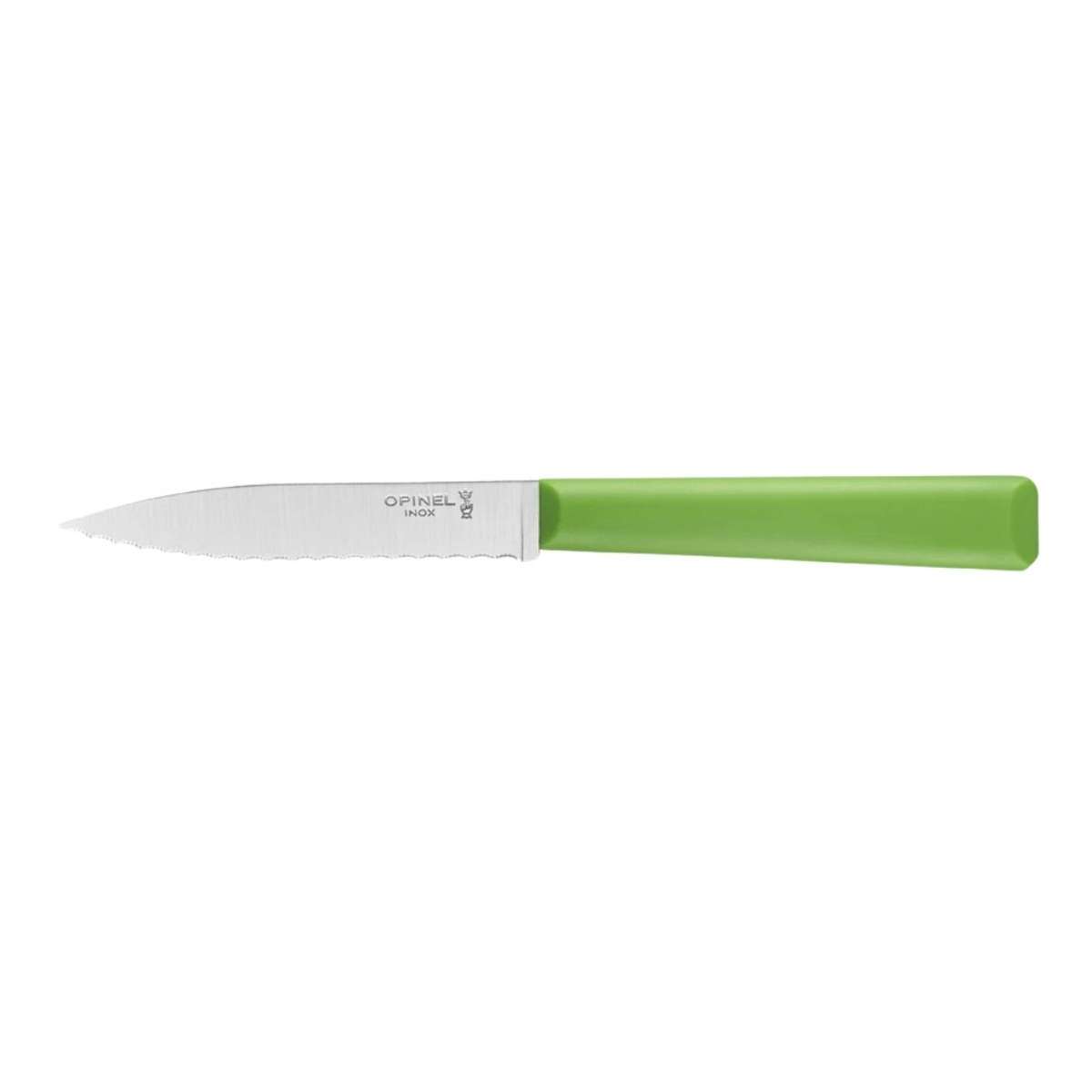 Opinel Serrated Paring Knife 10 cm With Green Handle No 313 Essentiels+ 002354