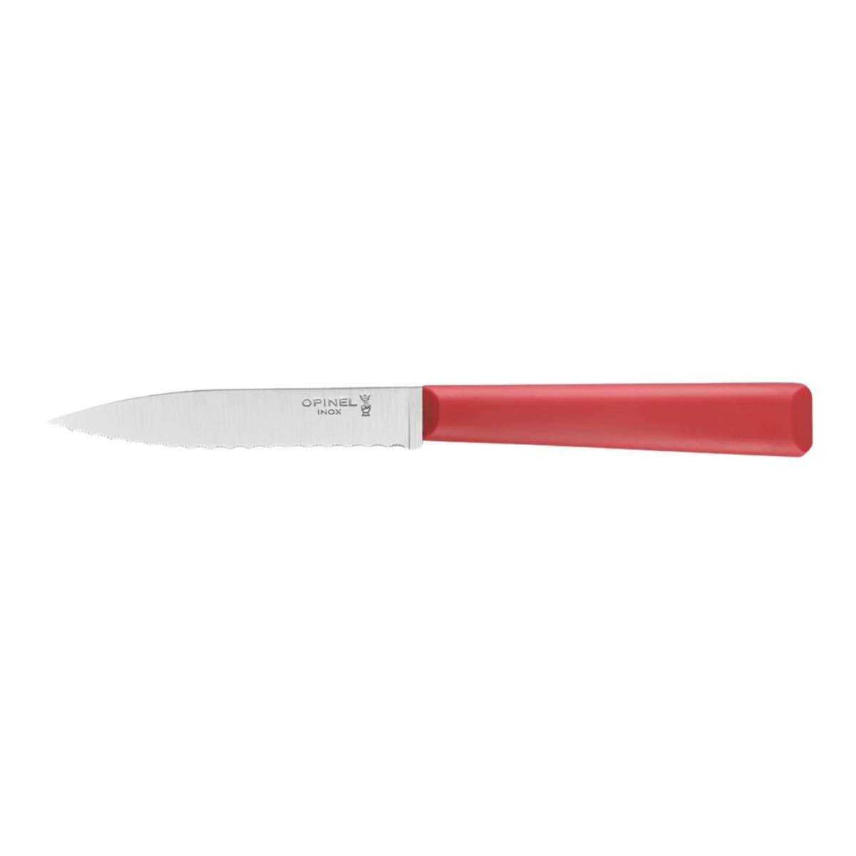 Opinel Serrated Paring Knife 10 cm With Red Handle No 313 Essentiels+ 002355