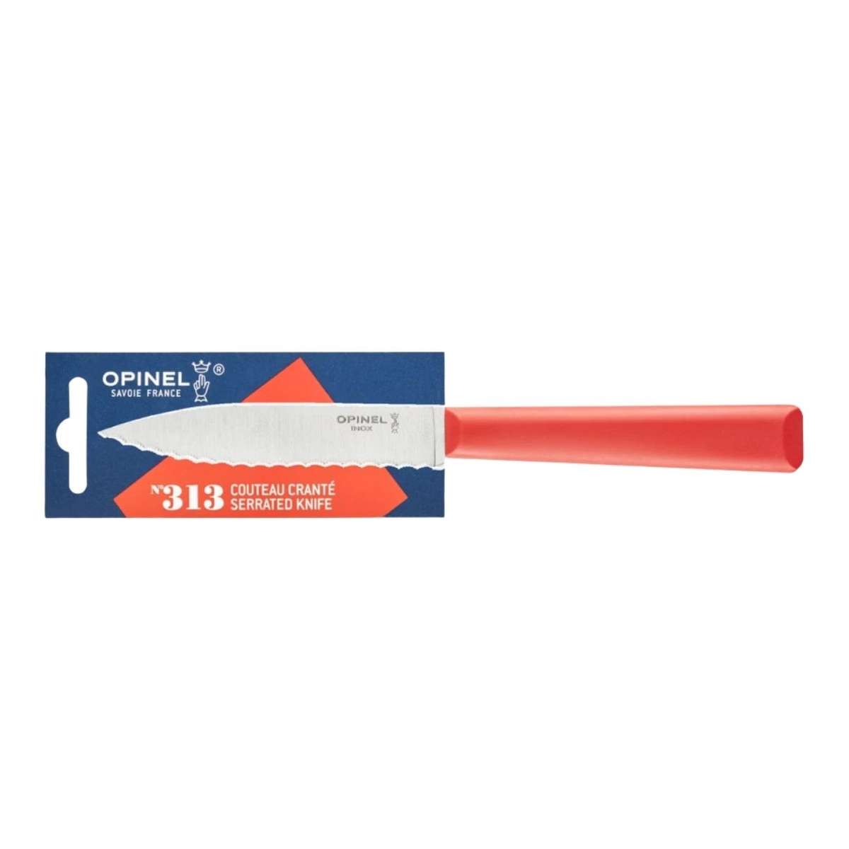 Opinel Serrated Paring Knife 10 cm With Red Handle No 313 Essentiels+ 002355