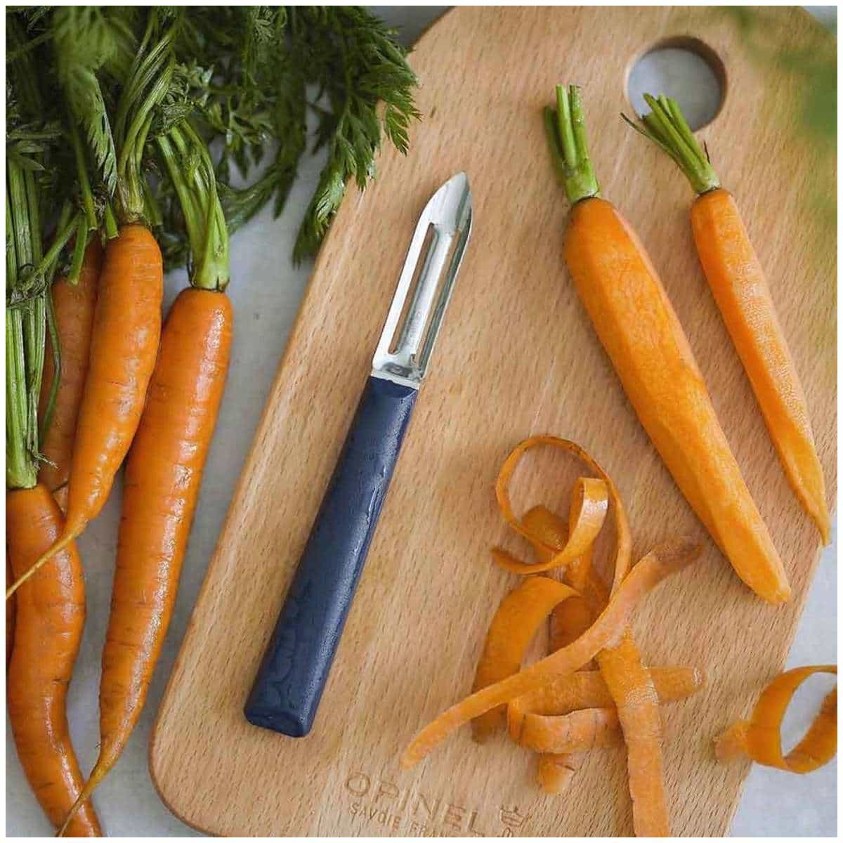 Opinel Stainless Steel Peeler 6 cm with Blue Handle No 315 Essentiels+ 002356