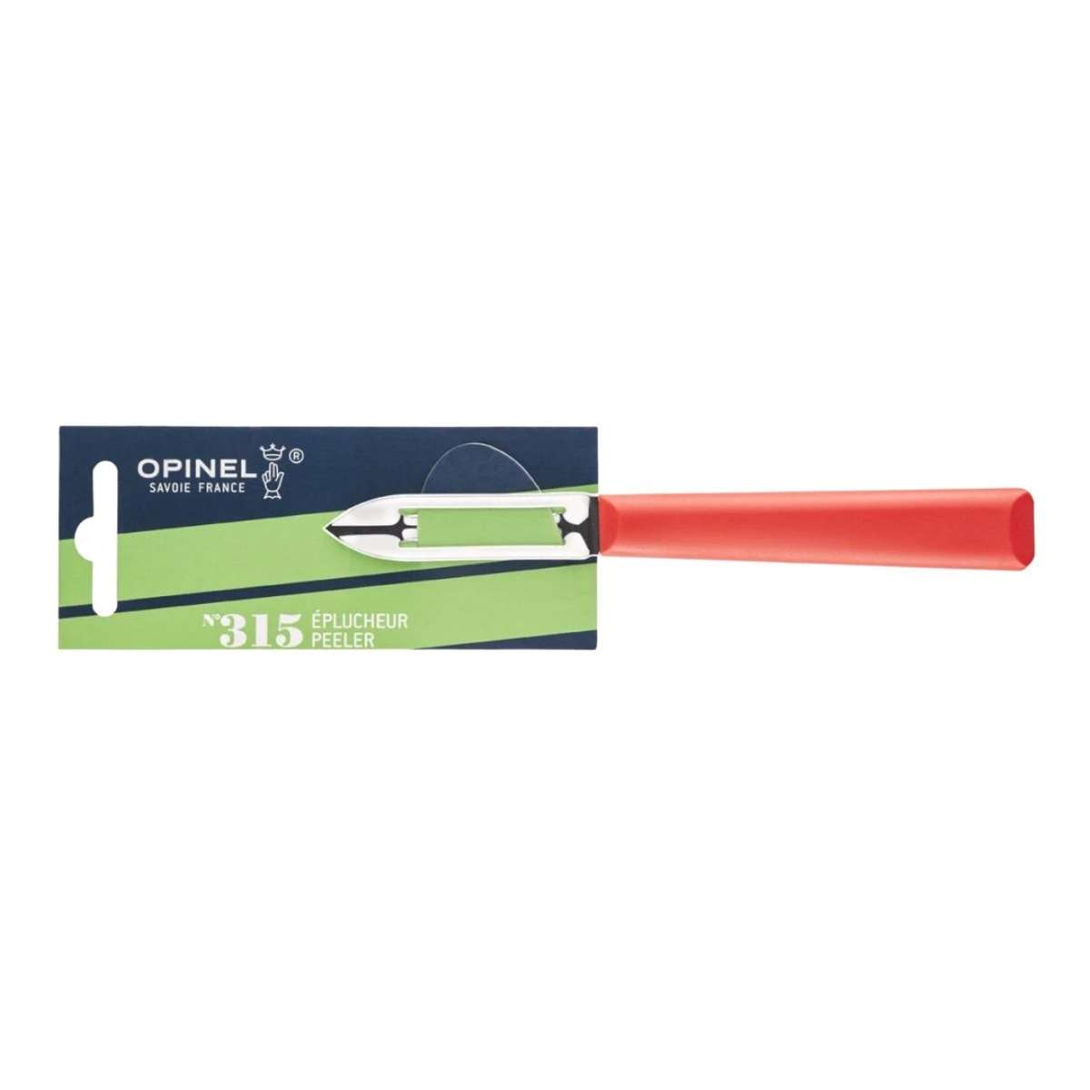 Opinel Stainless Steel Peeler 6 cm with Red Handle No 315 Essentiels+ 002358