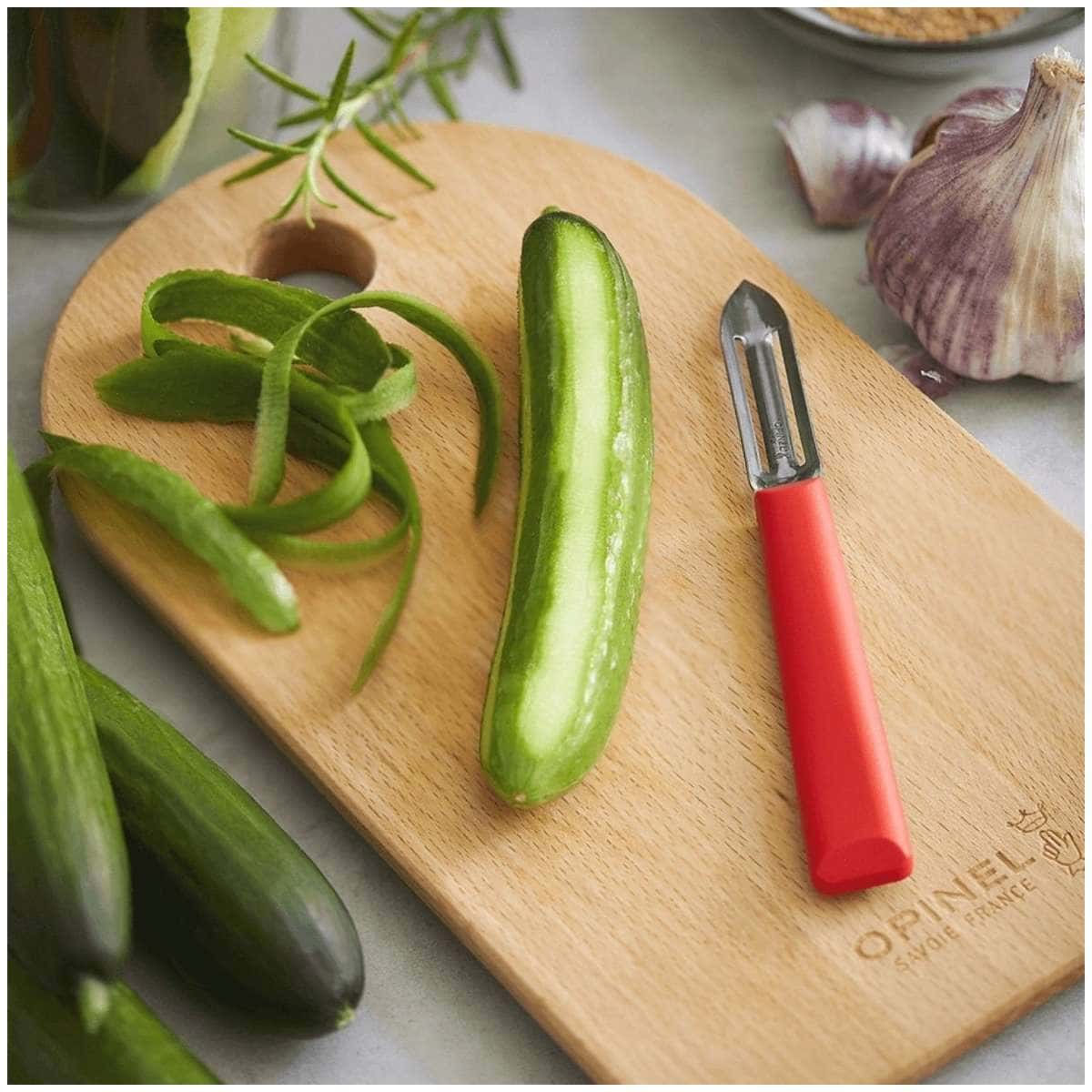 Opinel Kitchen Knives and Peeler Set 4 pcs Multicolored Handles Les Essentiels+ 002359
