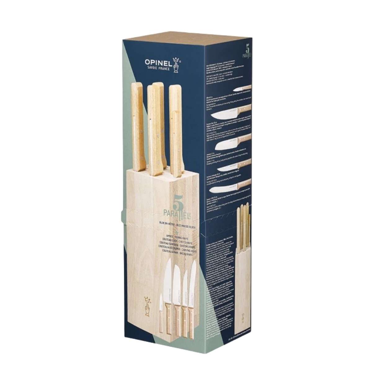 Opinel Knife Block Set 6 pcs Parallele Bloc 002402