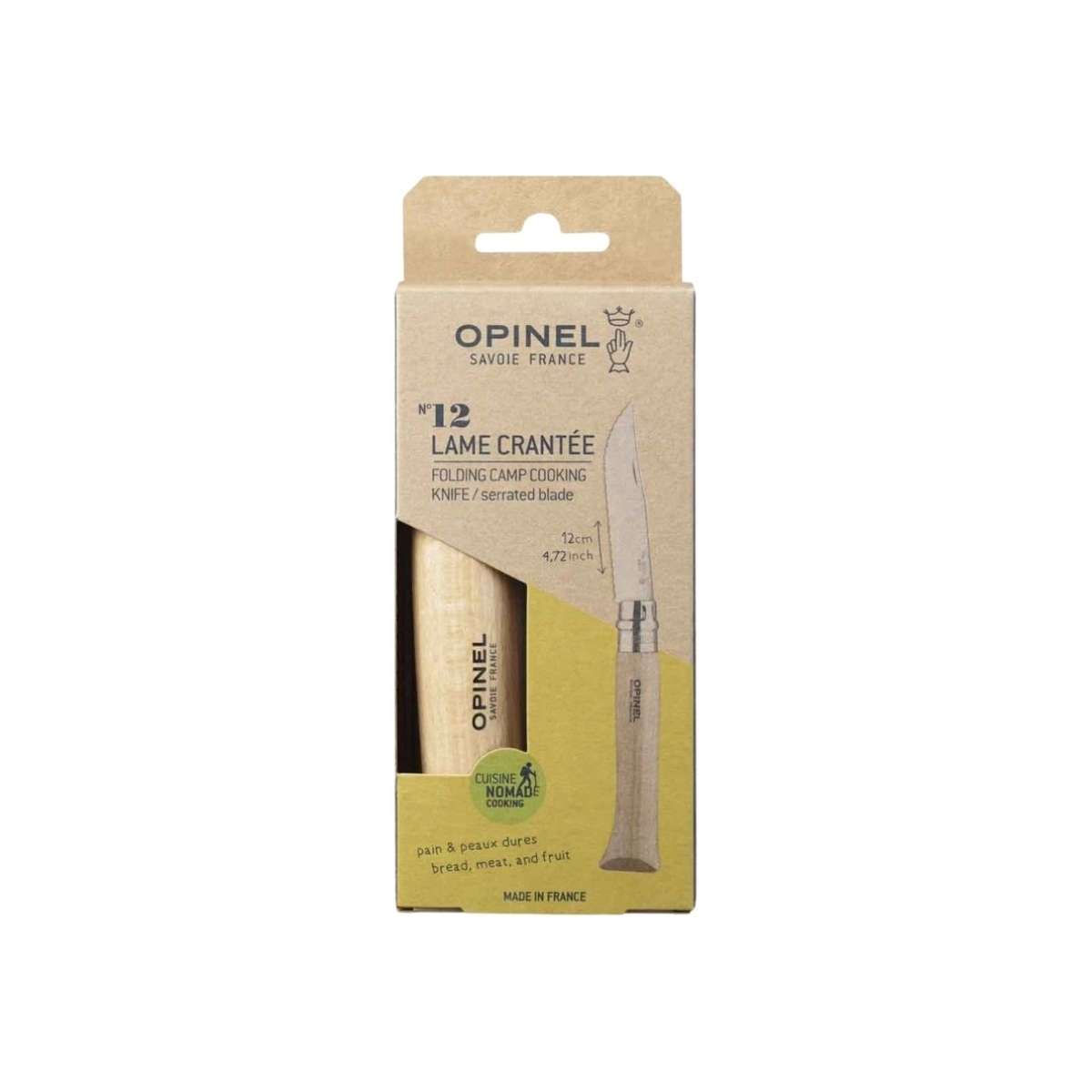 Opinel Pocket Knife 12 cm Beech Wood Handle No 12 Inox 002441