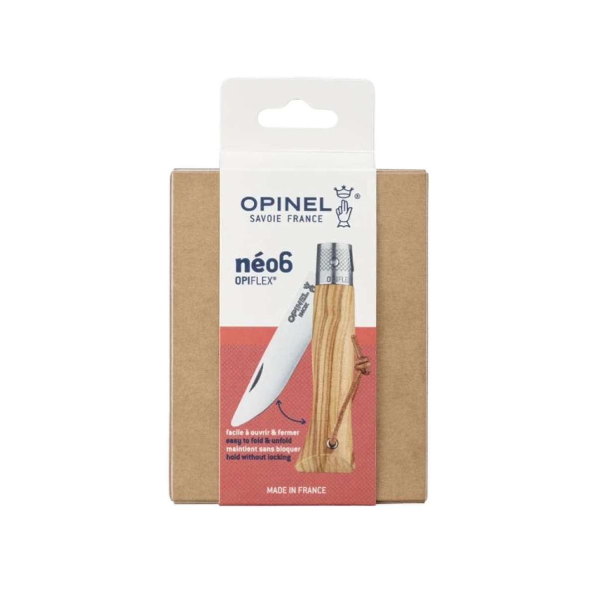 Opinel Pocket Knife 7 cm Olive Wood Handle Neo6 Opiflex 002504