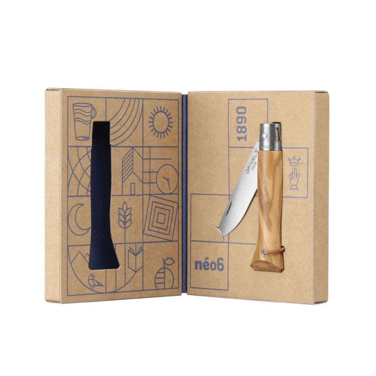 Opinel Pocket Knife 7 cm Olive Wood Handle Neo6 Opiflex 002504