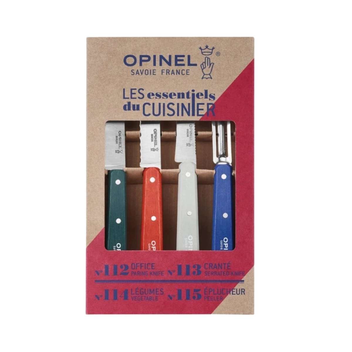 Opinel Kitchen Knives and Peeler Set 4 pcs Les Essentiels Primo 002576