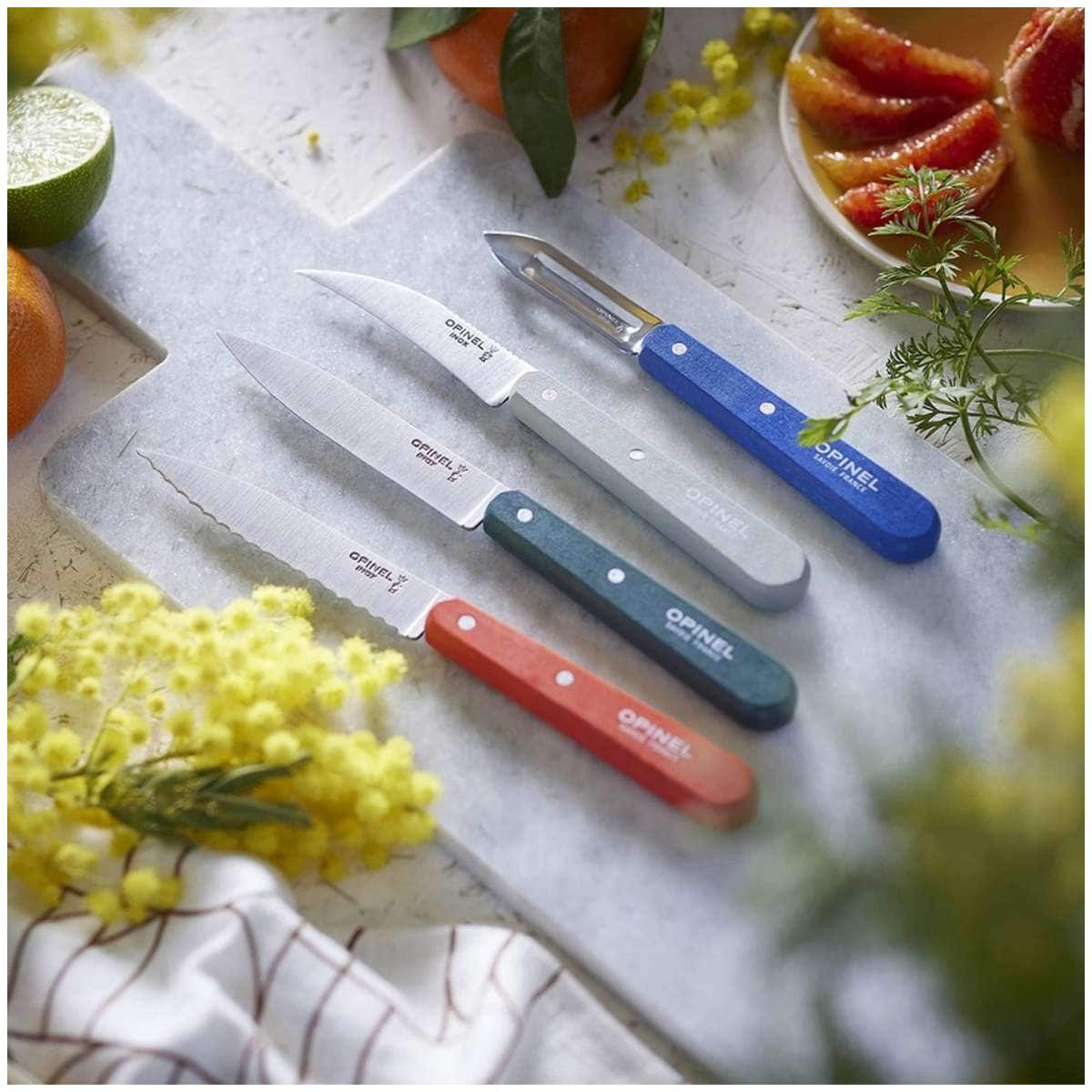 Opinel Kitchen Knives and Peeler Set 4 pcs Les Essentiels Primo 002576
