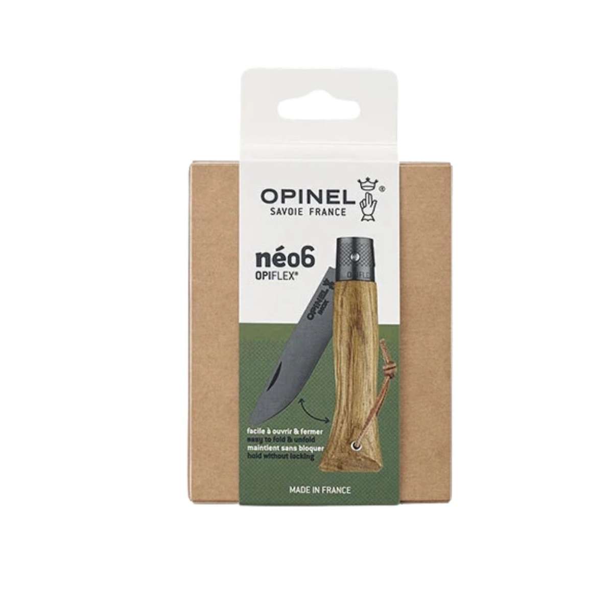 Opinel Pocket Knife 7 cm Black Oak Wood Handle Neo6 Opiflex 003109