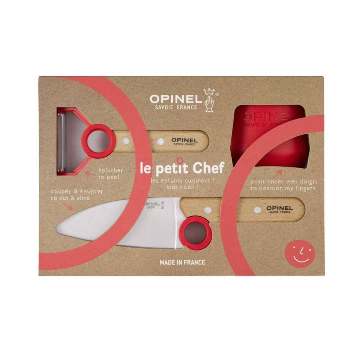 Opinel Kid’s Knife With Peeler And Finger Guard Set 3 pcs 003112