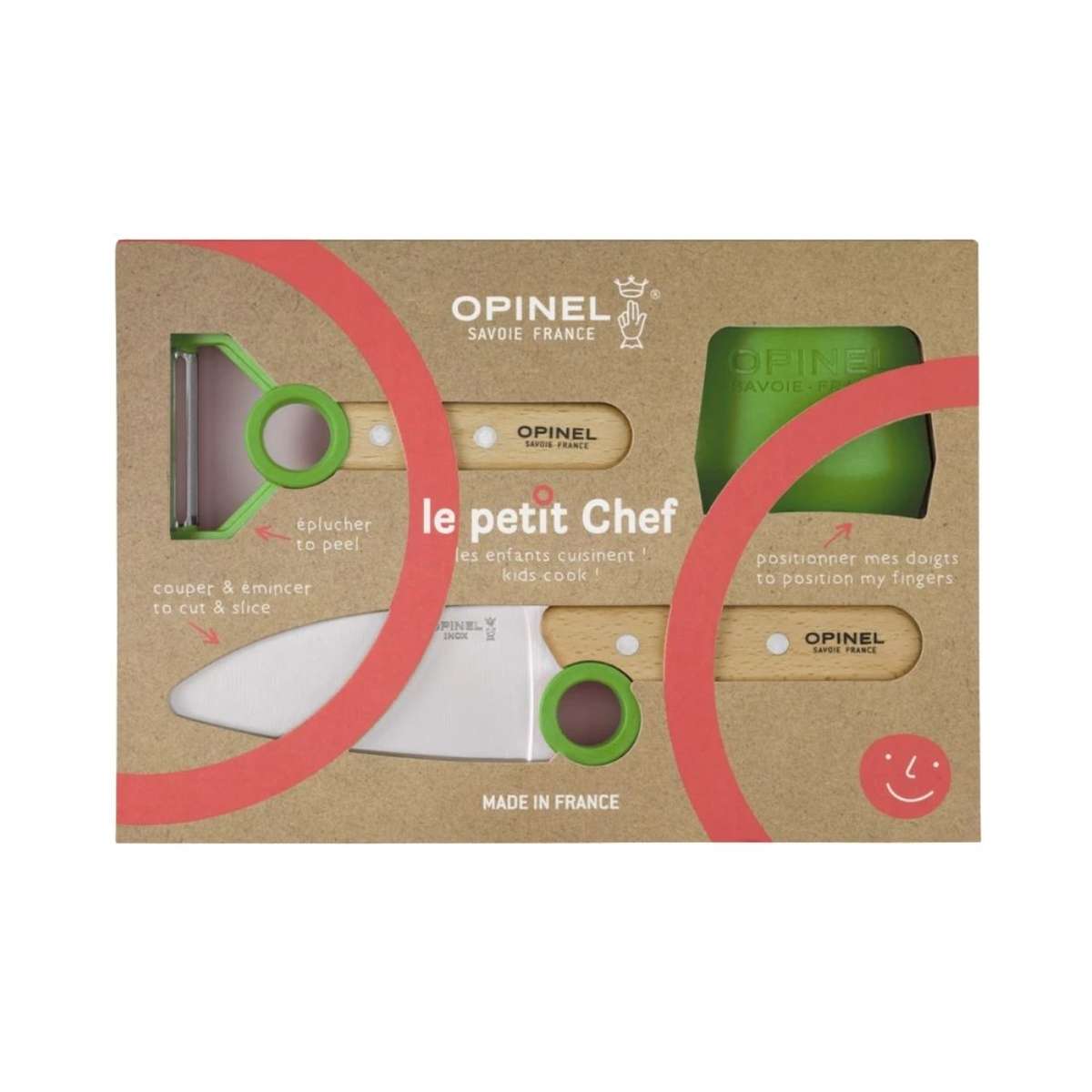 Opinel Kid’s Knife With Peeler And Finger Guard Set 3 pcs 003113
