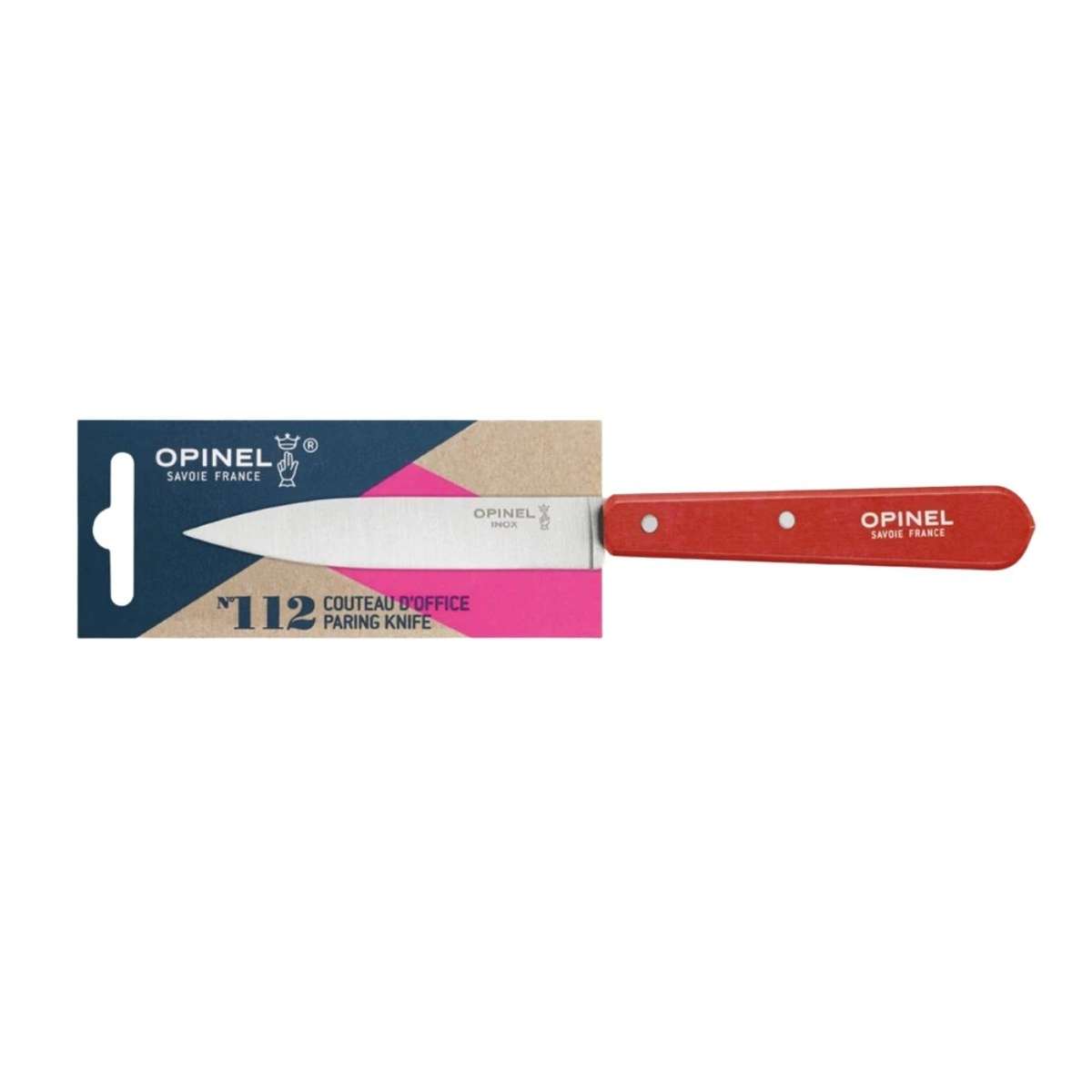 Opinel Paring Knife 10 cm Red Wooden Handle No 112 Paysage 003115