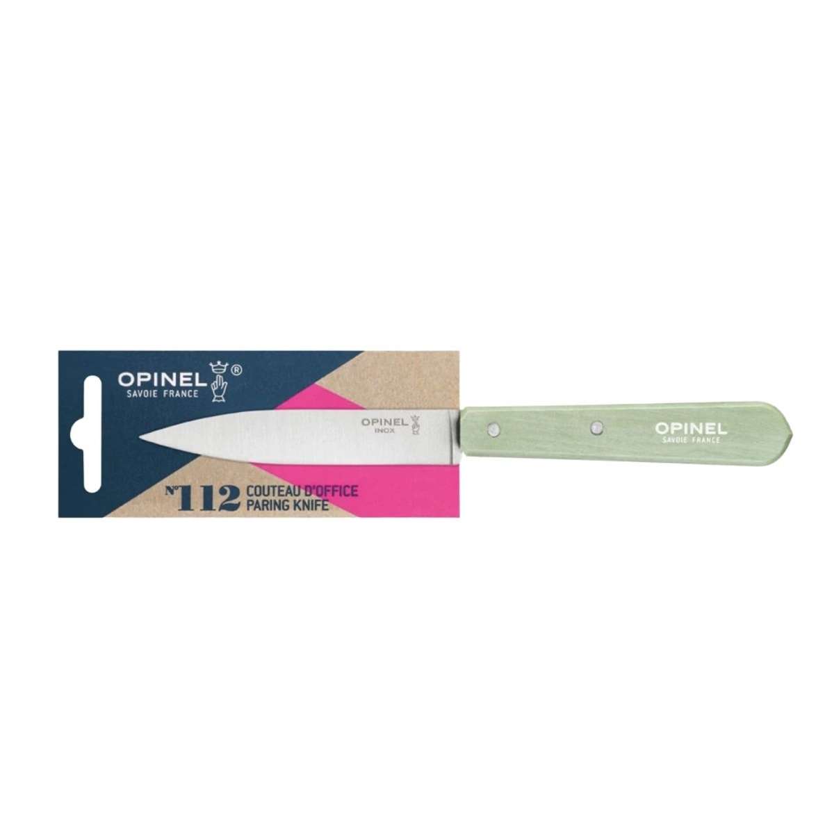 Opinel Paring Knife 10 cm Green Wooden Handle No 112 Paysage 003117