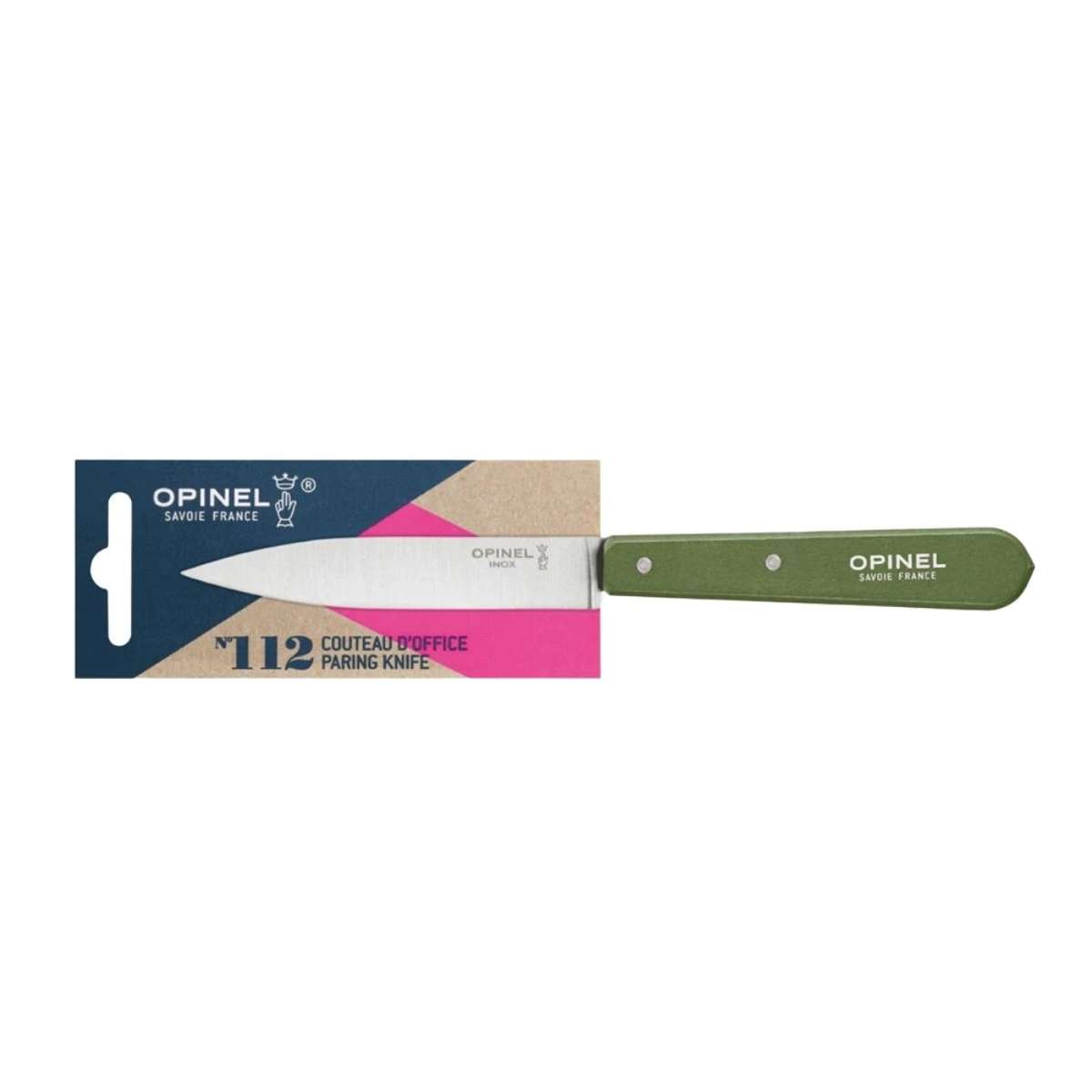 Opinel Paring Knife 10 cm Khaki Wooden Handle No 112 Paysage 003118