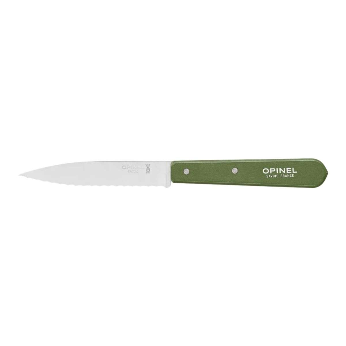 Opinel Serrated Paring Knife 10 cm Khaki Wooden Handle No 112 Paysage 003122