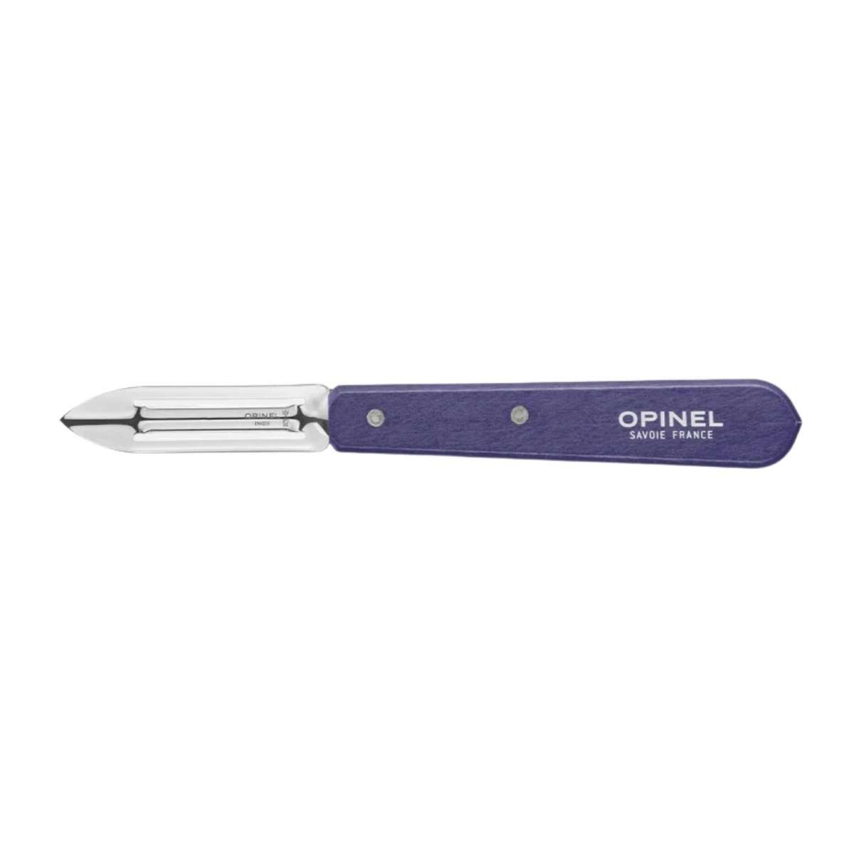 Opinel Stainless Steel Peeler 6 cm with Purple Wooden Handle No 115 Paysage 003124