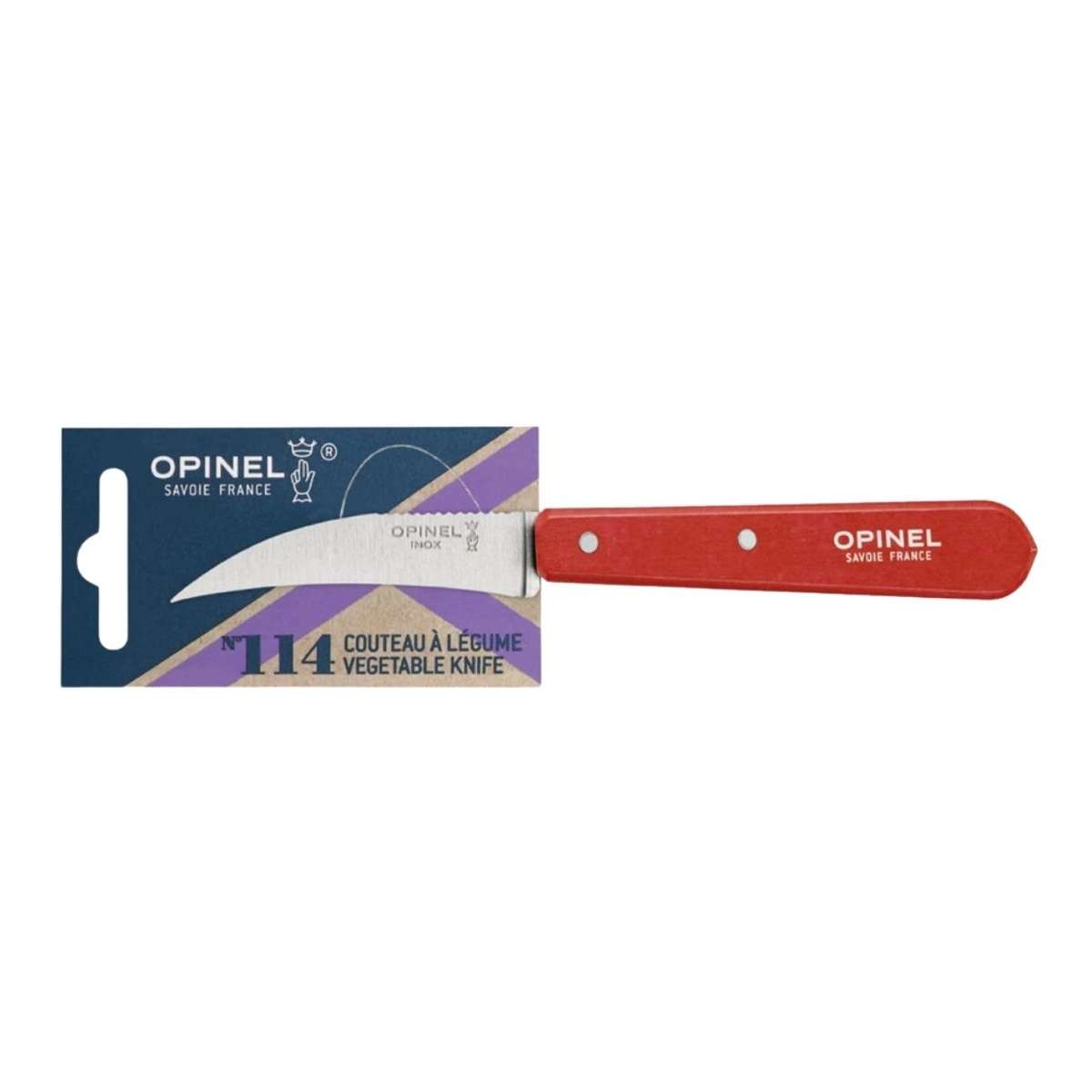 Opinel Peeling Knife 7 cm Red Wooden Handle No 114 Paysage 003127
