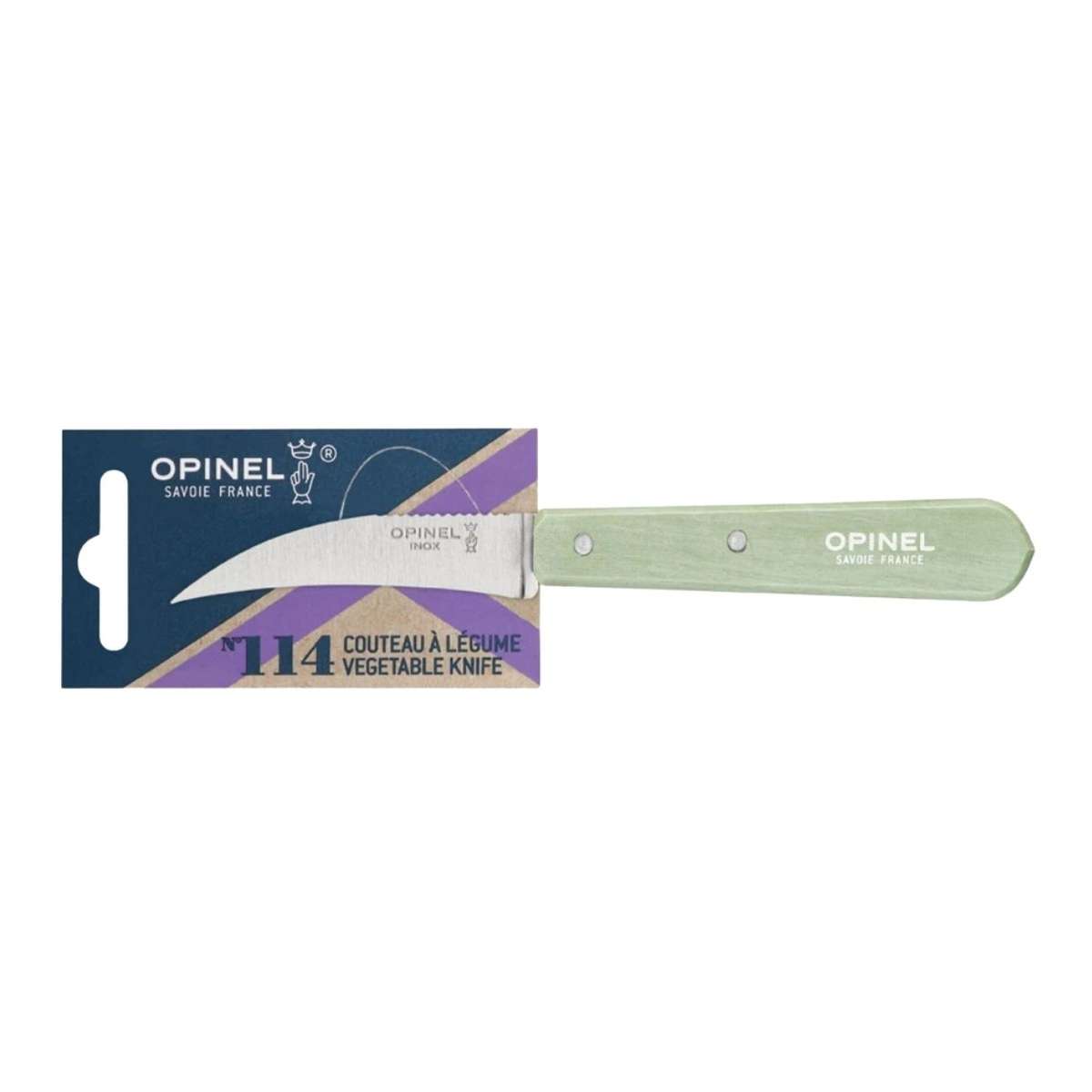 Opinel Peeling Knife 7 cm Green Wooden Handle No 114 Paysage 003129