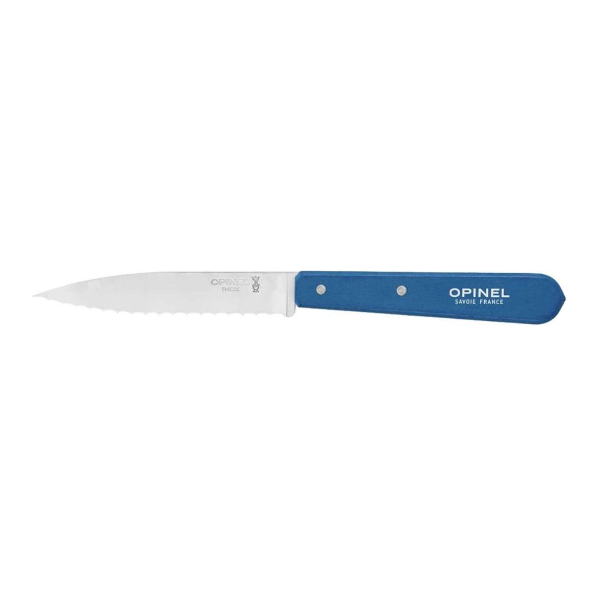 Opinel Serrated Paring Knife 10 cm Blue Wooden Handle No 112 Paysage 003202
