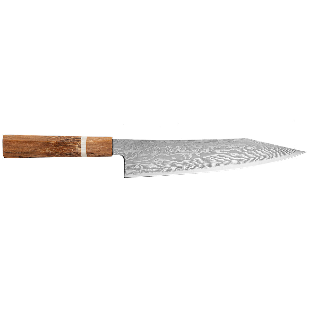 Ryusen Damascus Chef's Knife 21 cm Birch Handle Fukaku Ryu KAI FK-402