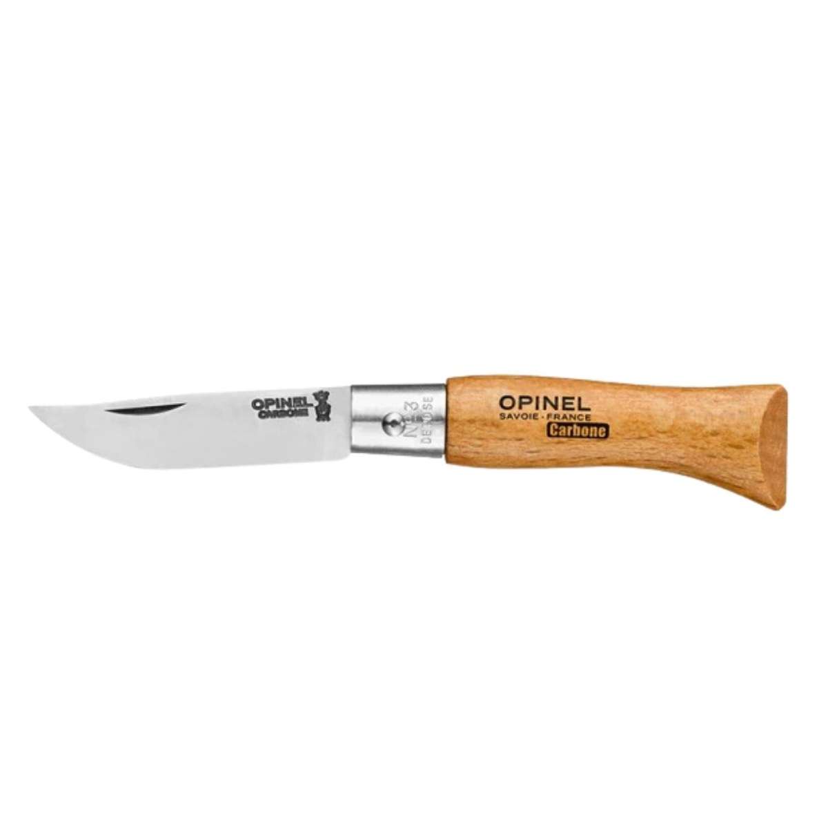 Opinel Pocket Knife 4 cm Beech Wood Handle No 3 Carbon 111030