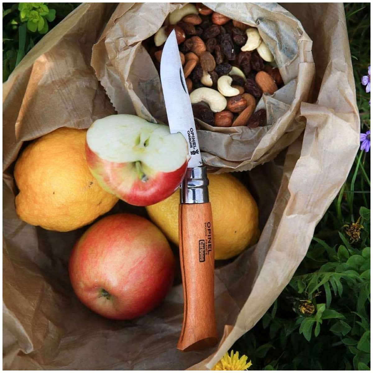 Opinel Pocket Knife 8.5 cm Beech Wood Handle No 8 Carbon 113080