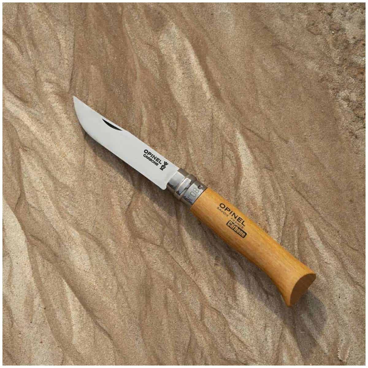 Opinel Pocket Knife 8.5 cm Beech Wood Handle No 8 Carbon 113080
