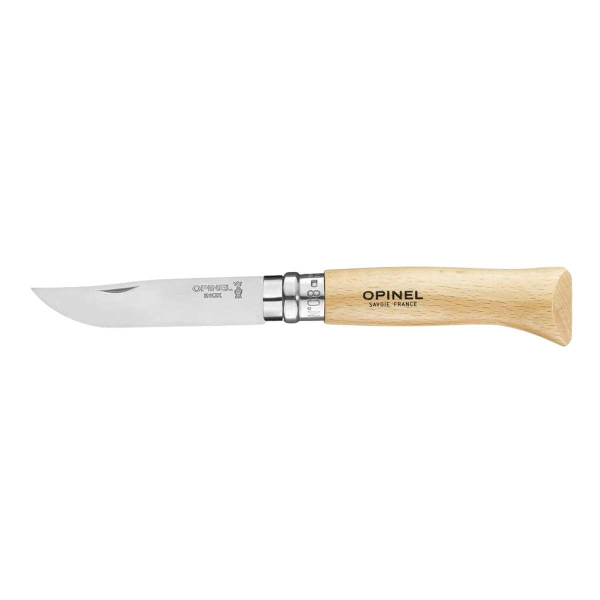 Opinel Pocket Knife 8.5 cm Beech Wood Handle No 8 Inox 123080