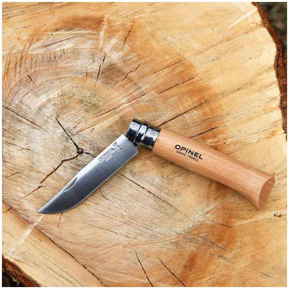 Opinel Pocket Knife 8.5 cm Beech Wood Handle No 8 Inox 123080