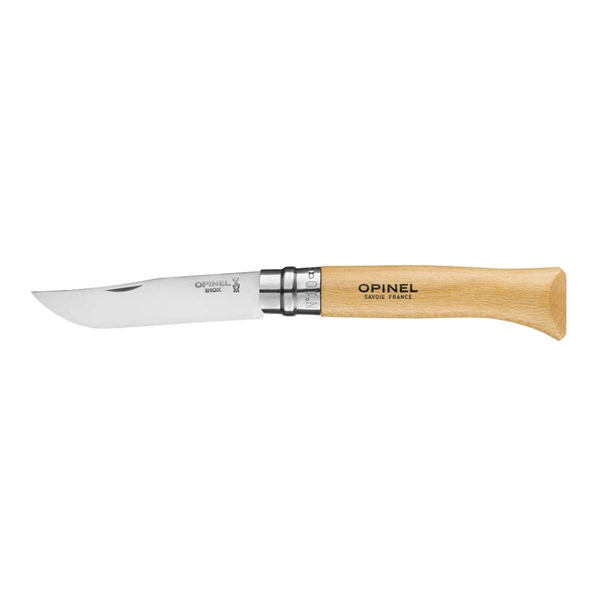 Opinel Pocket Knife 10 cm Beech Wood Handle No 10 Inox 123100