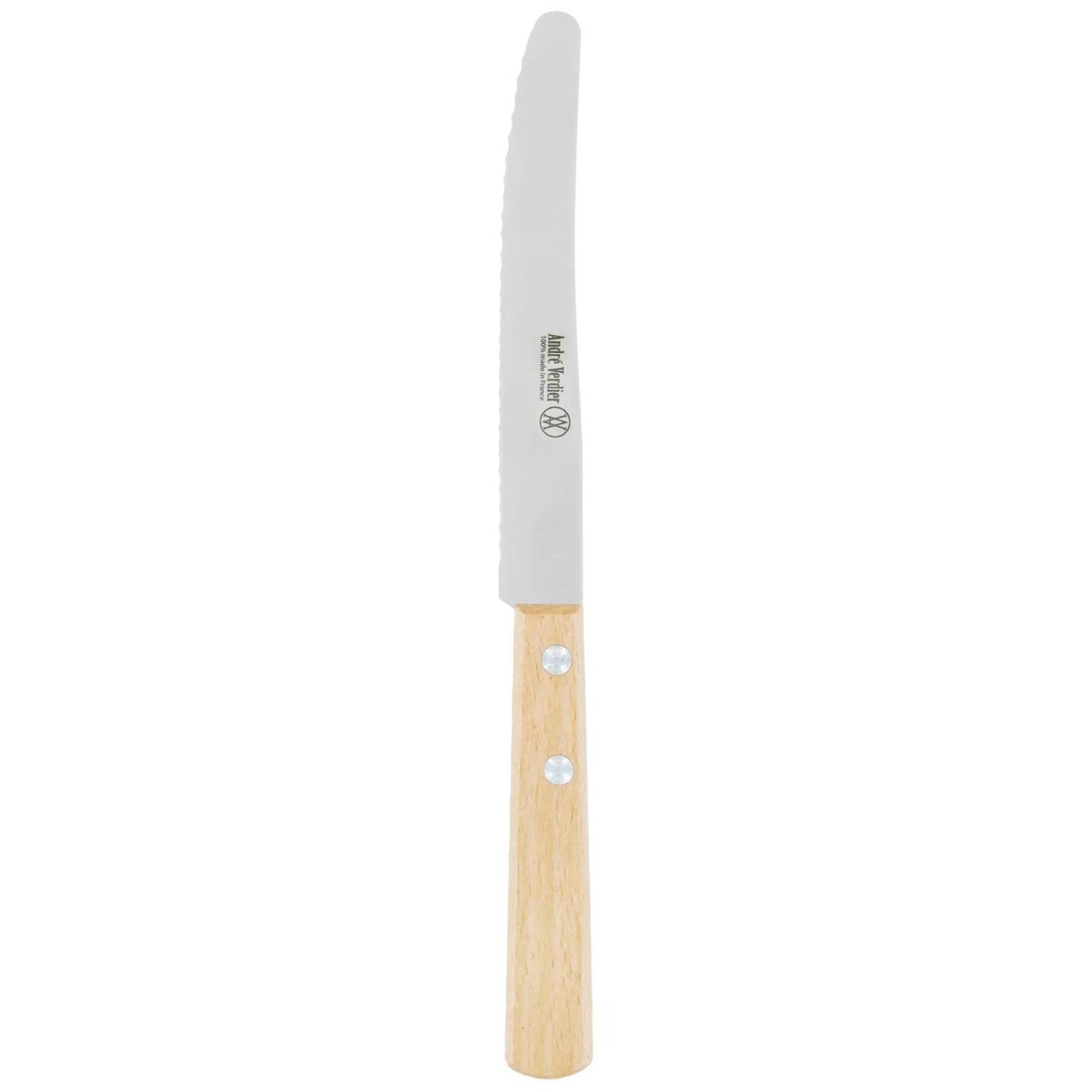 Andre verdier Serrated Round Dinner Knife 12 cm Wooden Handle Prepa Culi