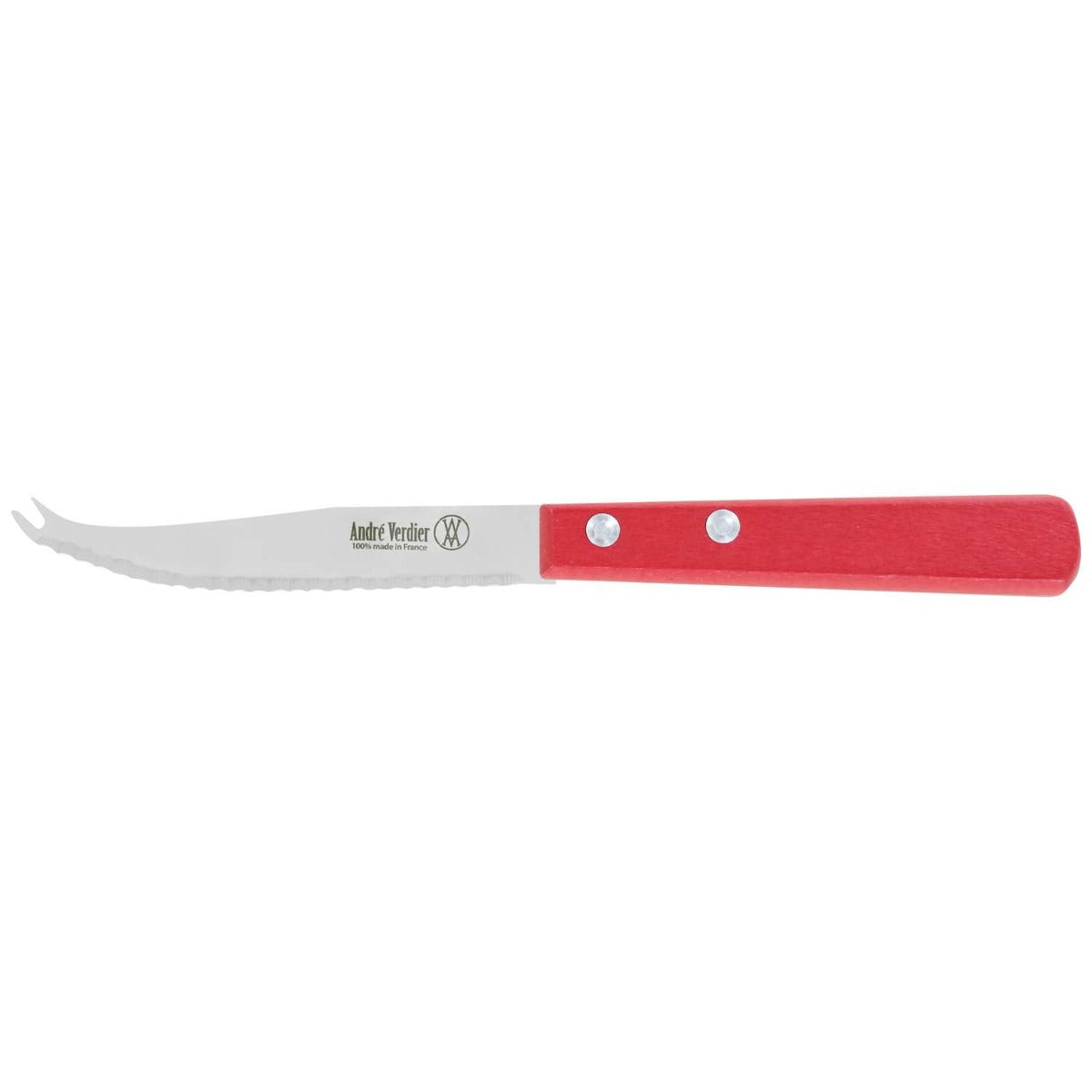 Andre verdier Serrated Cheese Knife 11 cm Red Wooden Handle Prepa Culi
