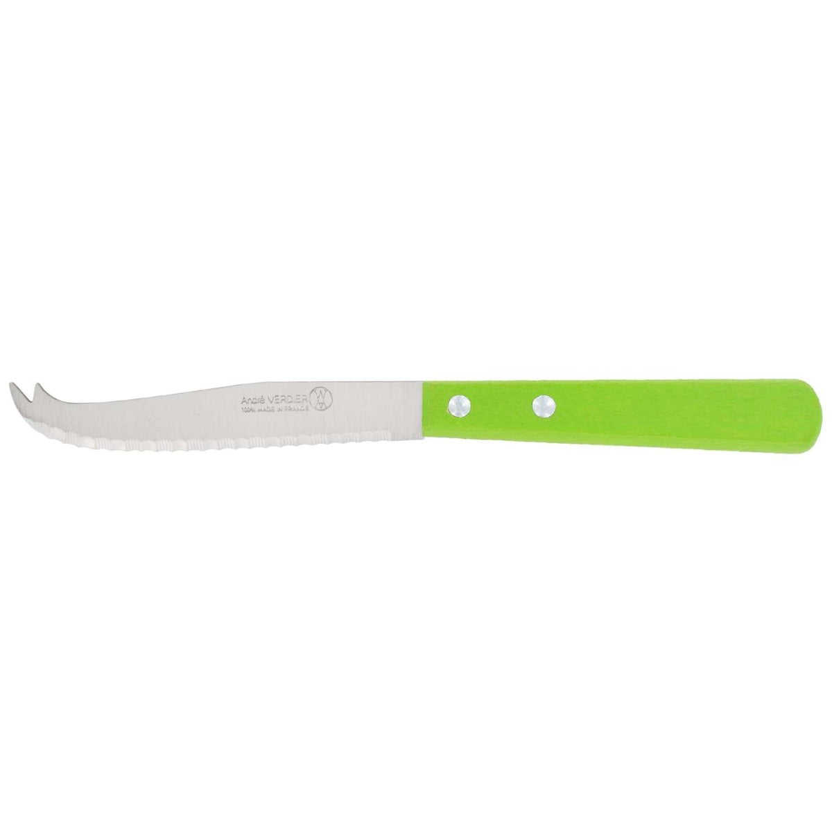 Andre verdier Serrated Cheese Knife 11 cm Green Wooden Handle Prepa Culi