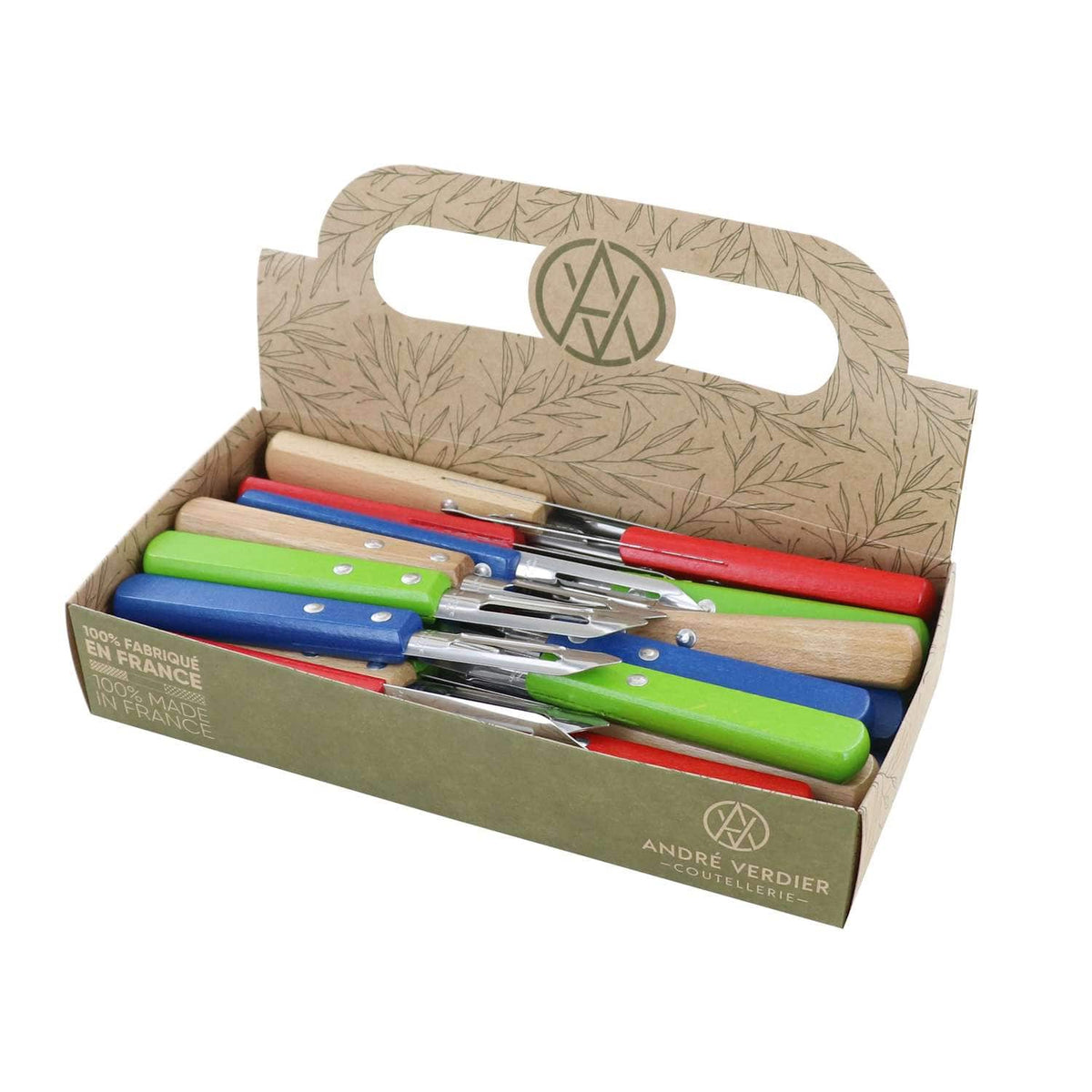 Andre verdier Peeler 6 cm Blue Wooden Handle Prepa Culi 131DR.BL