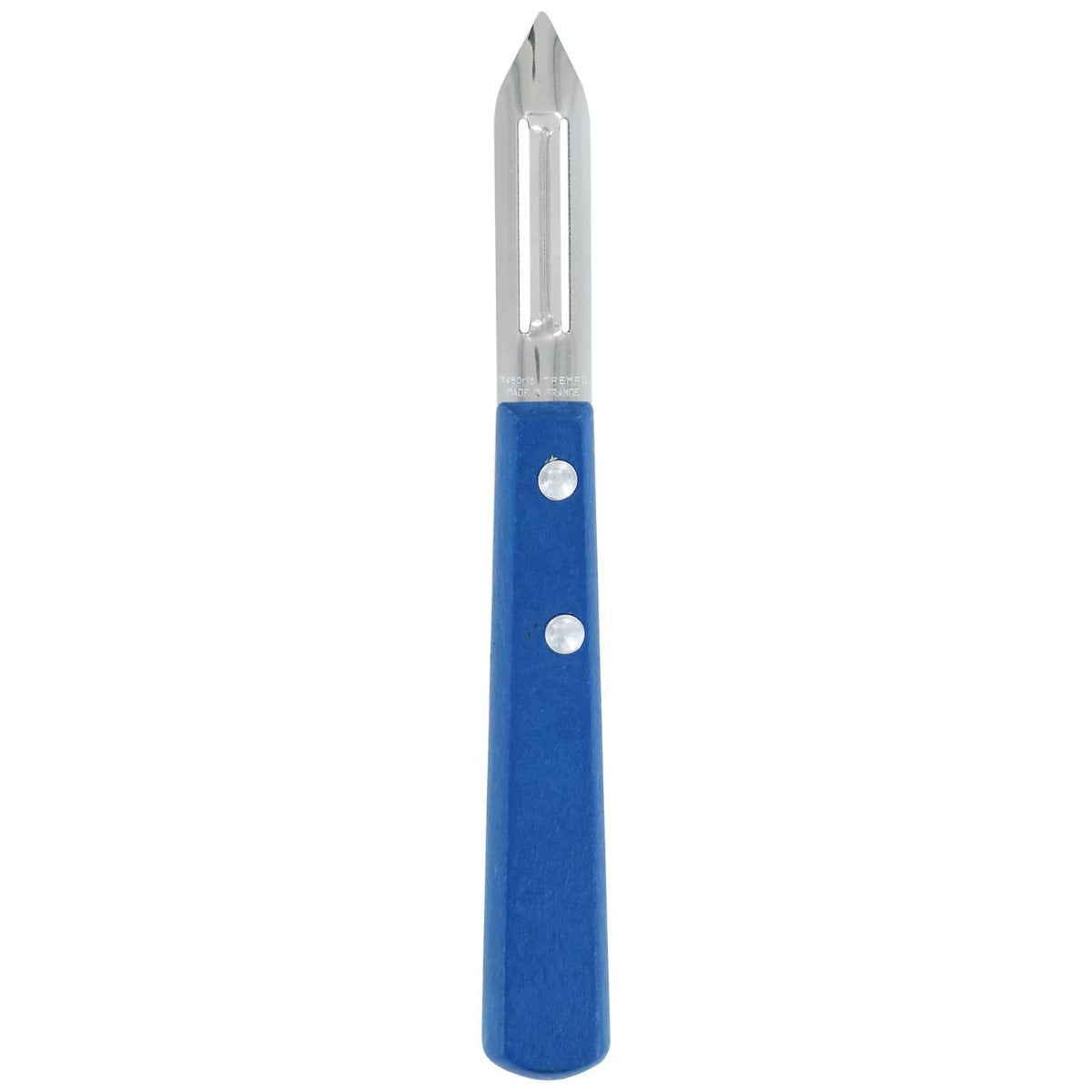Andre verdier Peeler 6 cm Blue Wooden Handle Prepa Culi 131DR.BL
