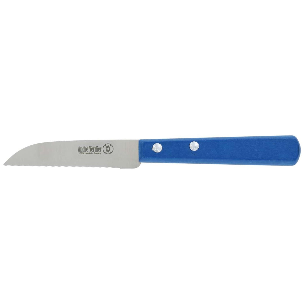 Andre verdier Serrated Paring Knife 8 cm Blue Wooden Handle Prepa Culi