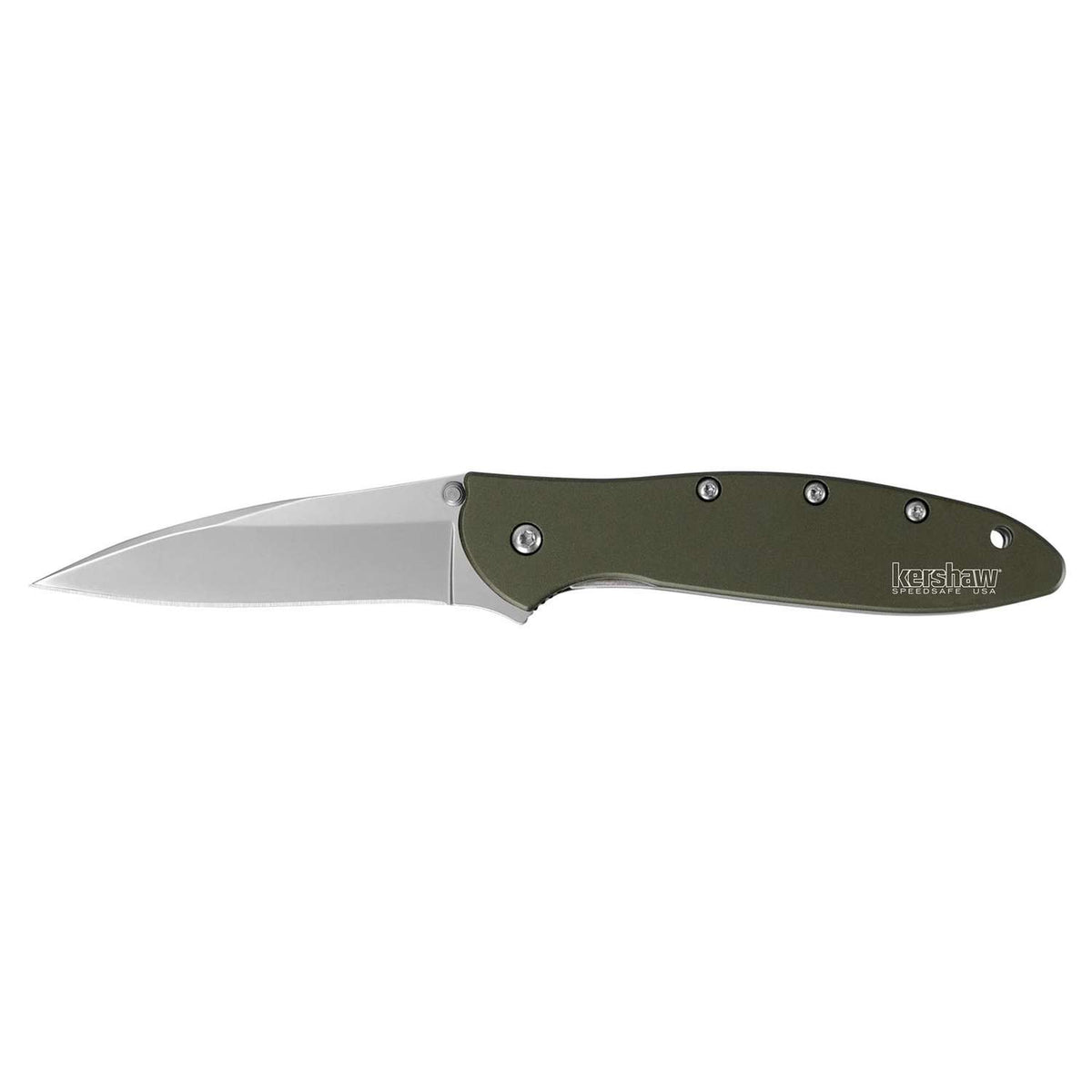 Kershaw Leek Bead-Blasted Pocket Knife 8 cm Olive Handle 68 gr 1660OL