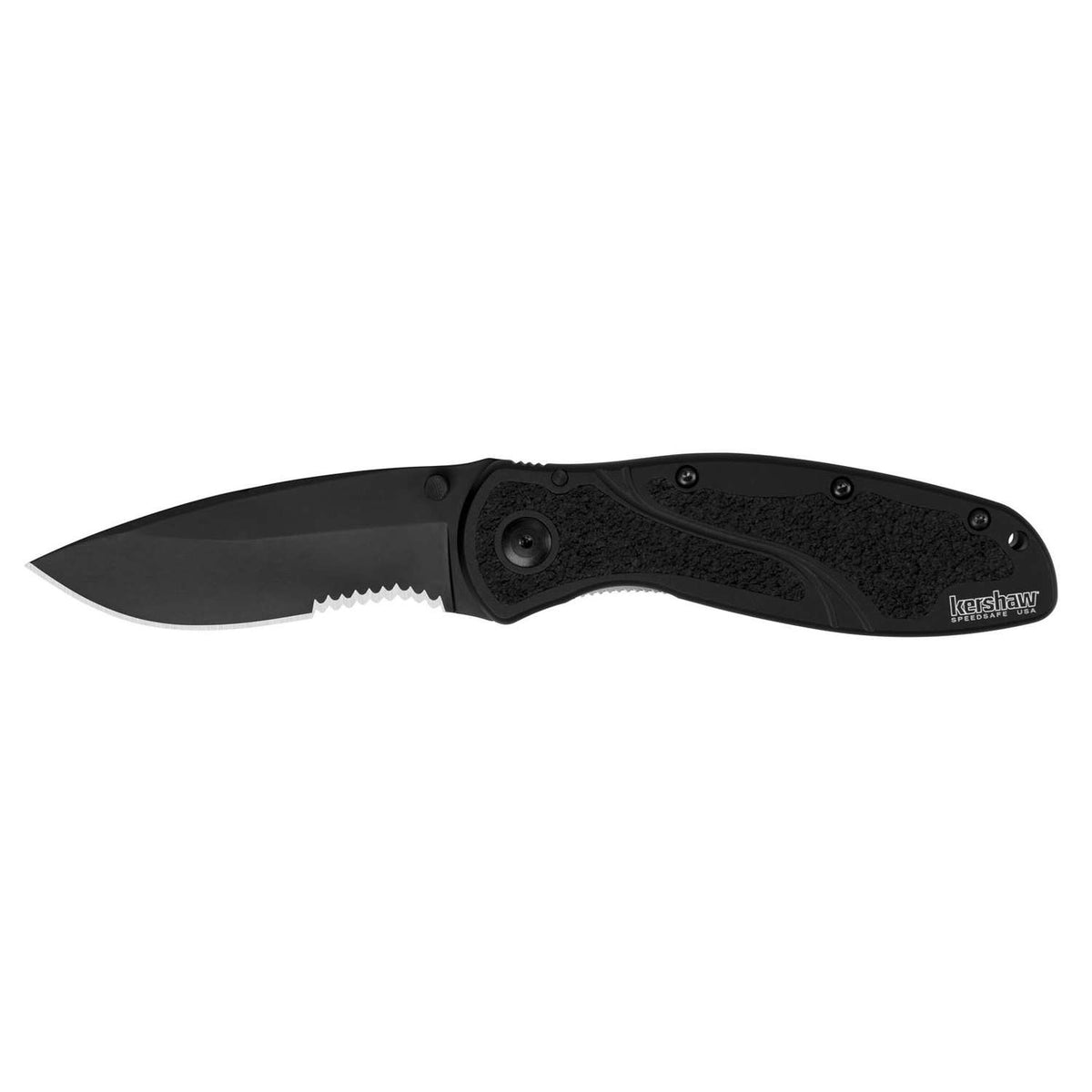 Kershaw Blur Black Serrated Ceracote Pocket Knife 9 cm Black Handle 111 gr 1670BLKST