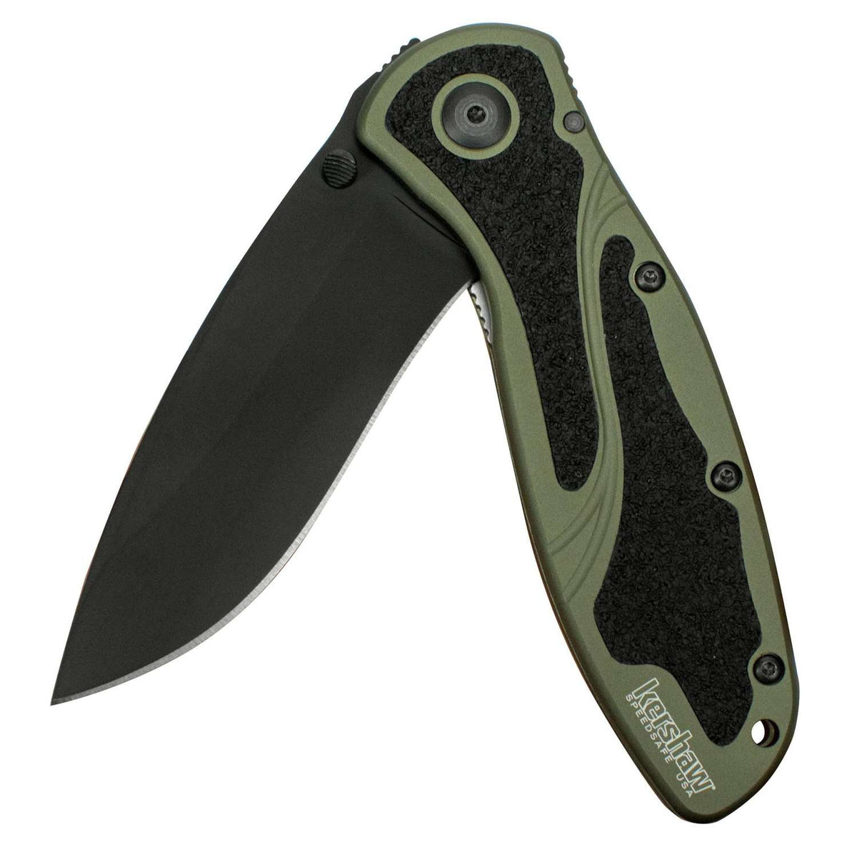 Kershaw Blur Black Ceracote Pocket Knife 9 cm Olive/Black Handle 111 gr 1670OLBLK