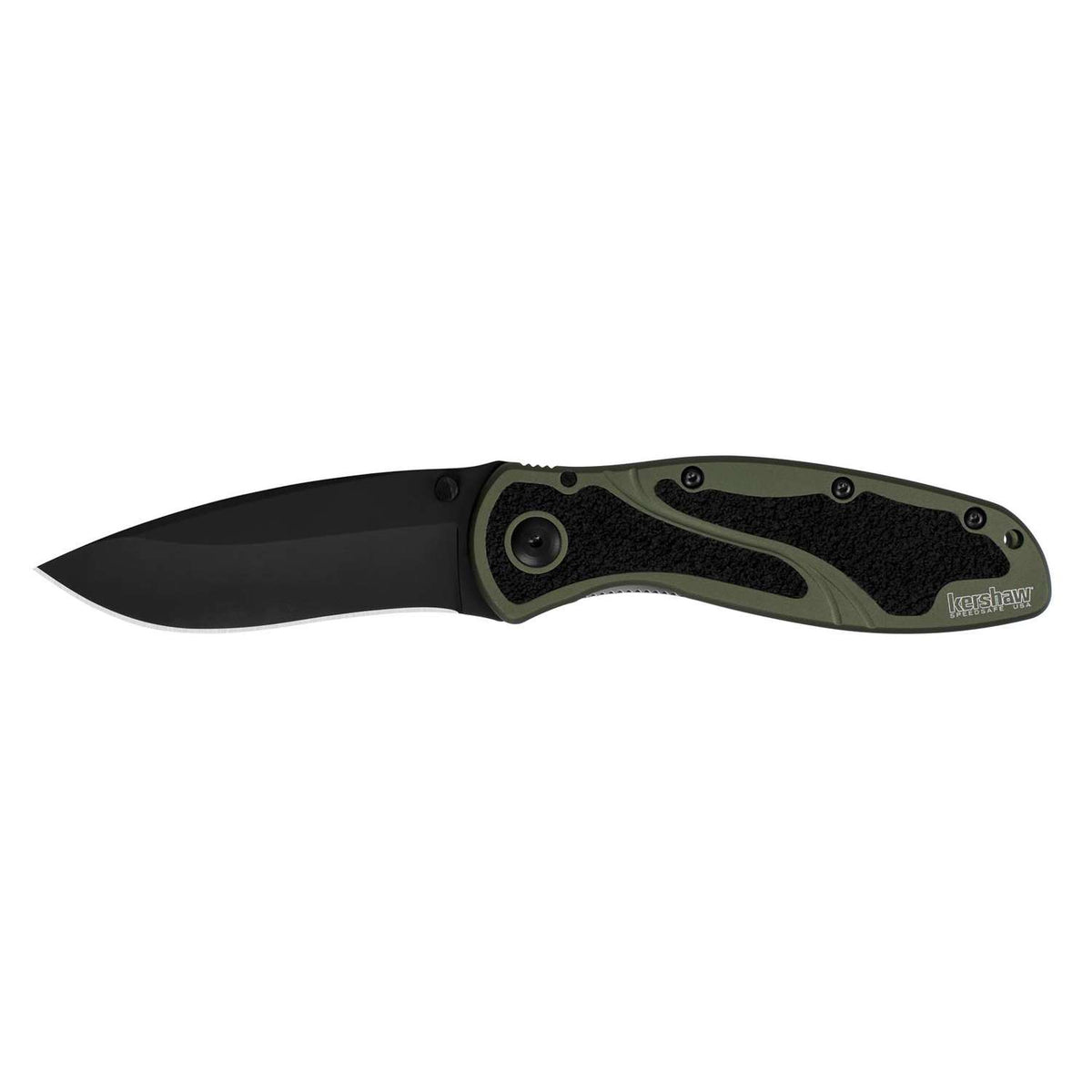 Kershaw Blur Black Ceracote Pocket Knife 9 cm Olive/Black Handle 111 gr 1670OLBLK