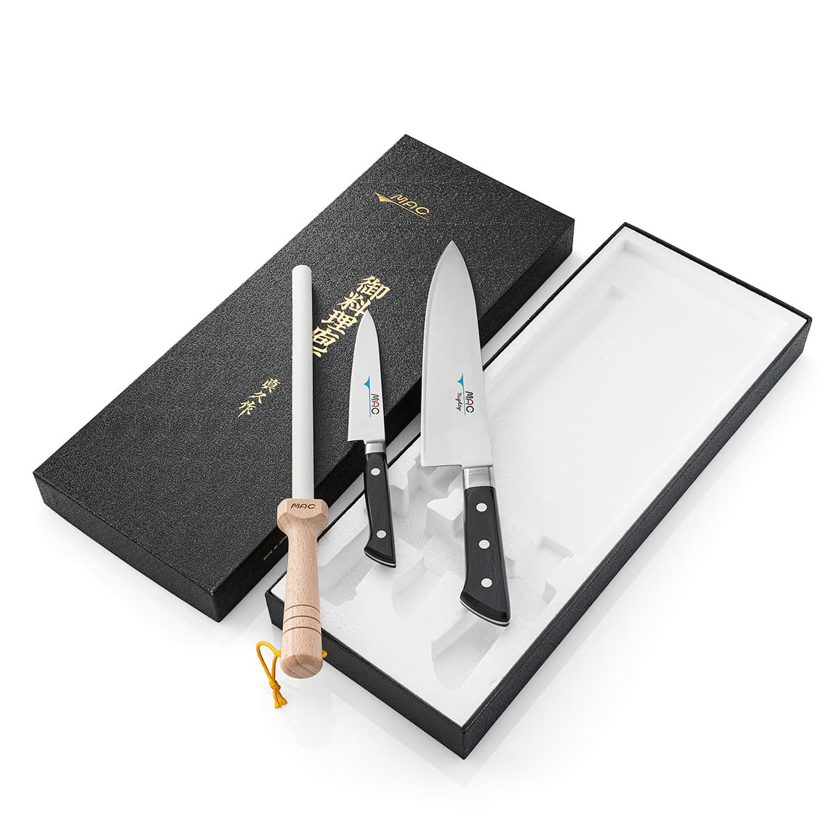 MAC Knives And Sharpening Steel Set 3 pcs In Gift Box Professional Series GSH-31