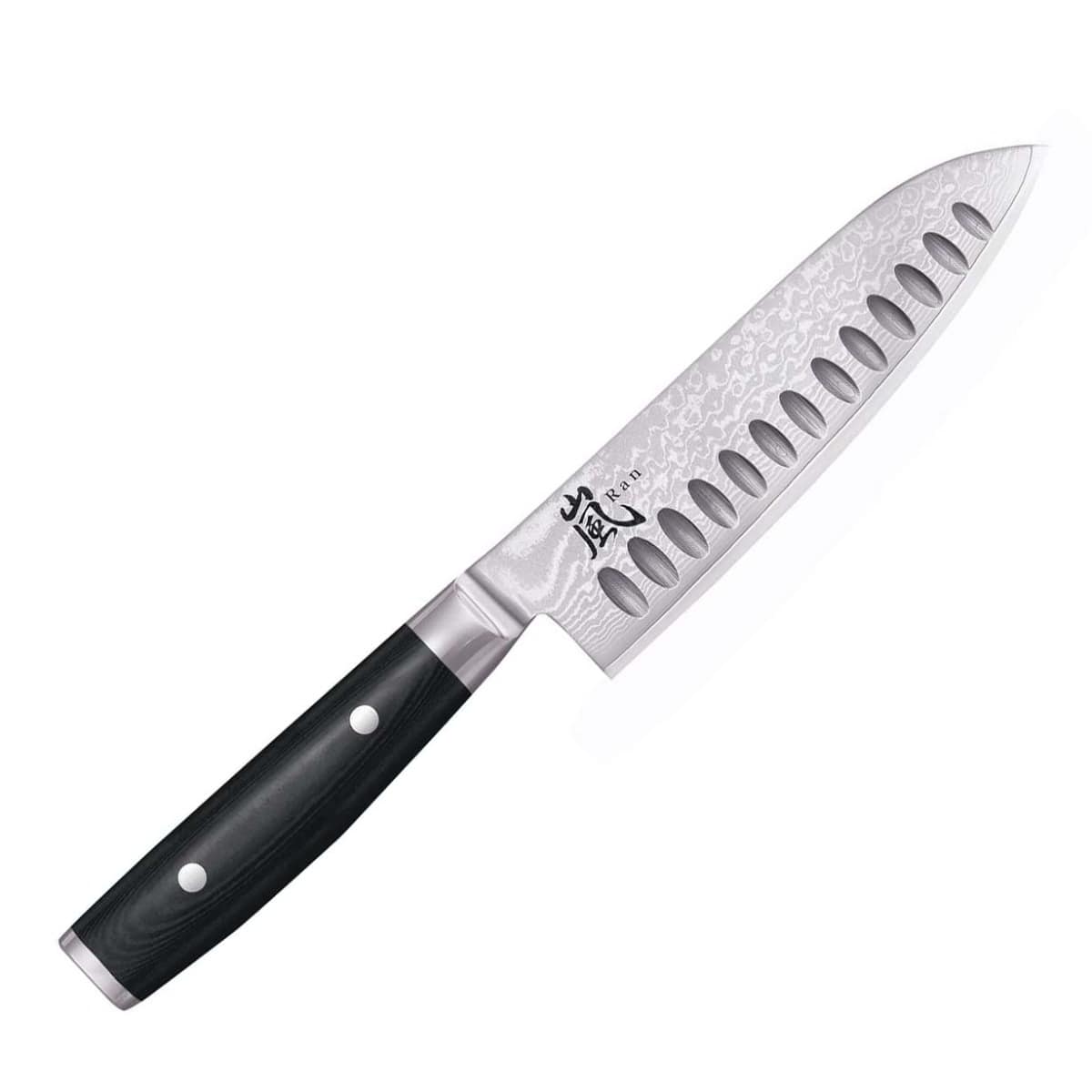 Yaxell Damascus Santoku Knife 16.5 cm With Grooves Ran 36001G